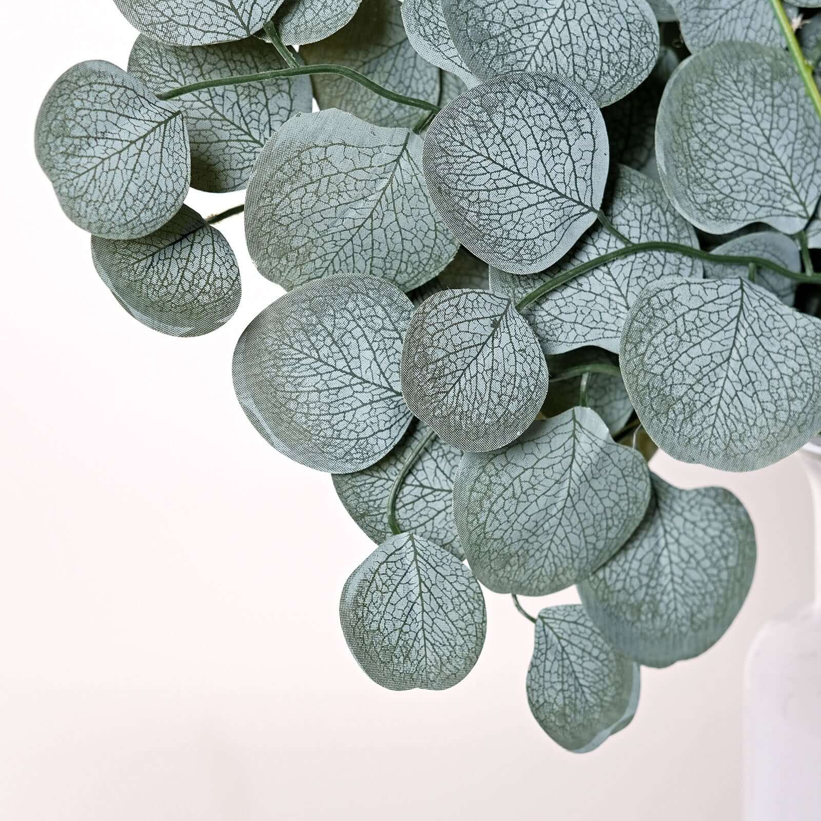 4 Pack Real Touch Frosted Green Artificial Silk Eucalyptus Leaf Stems 25" - Image 9