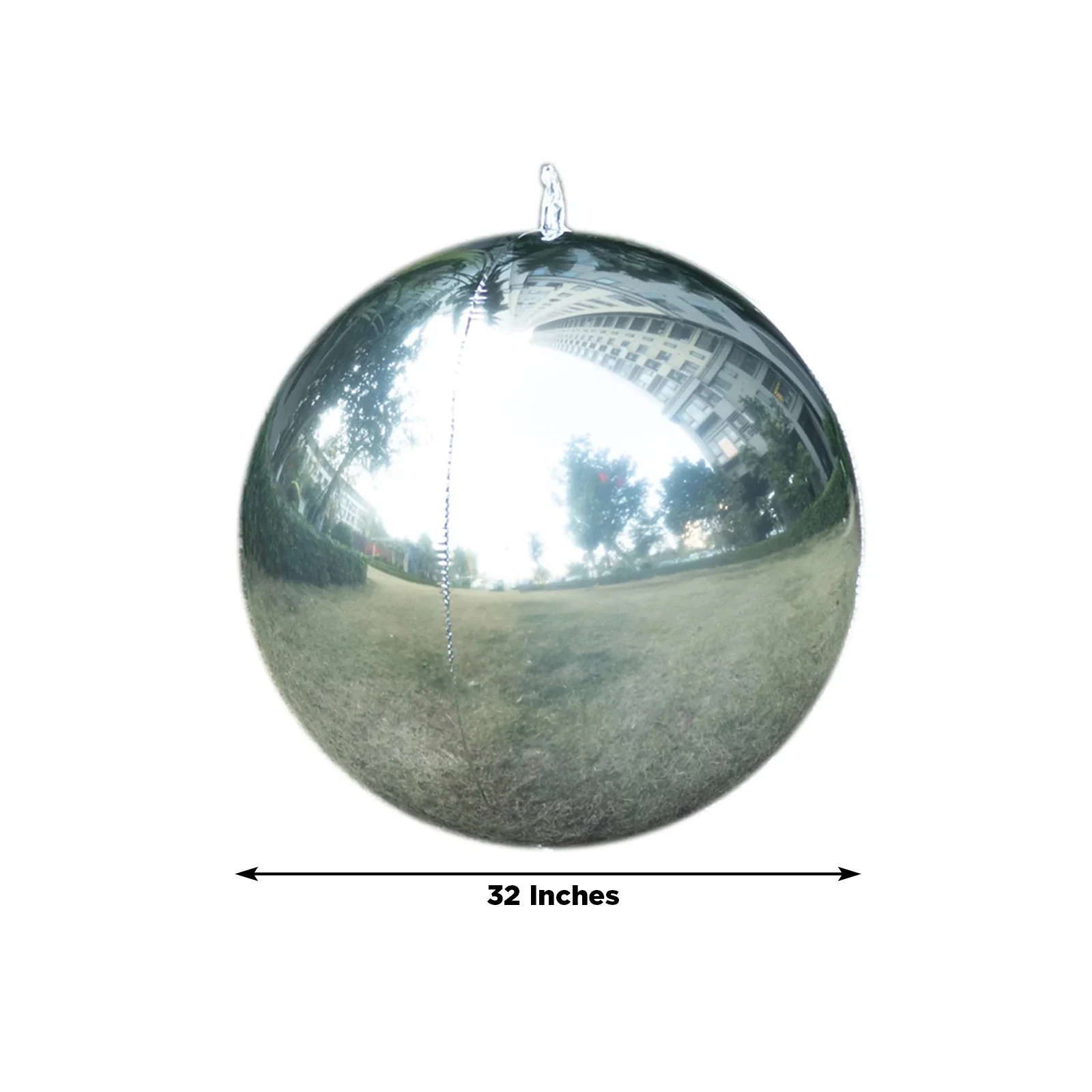 4-Pack 32" Orbz Mylar Foil Balloons, Metallic Silver Large Round Sphere Helium or Air-Filled Party Decorations - Image 3