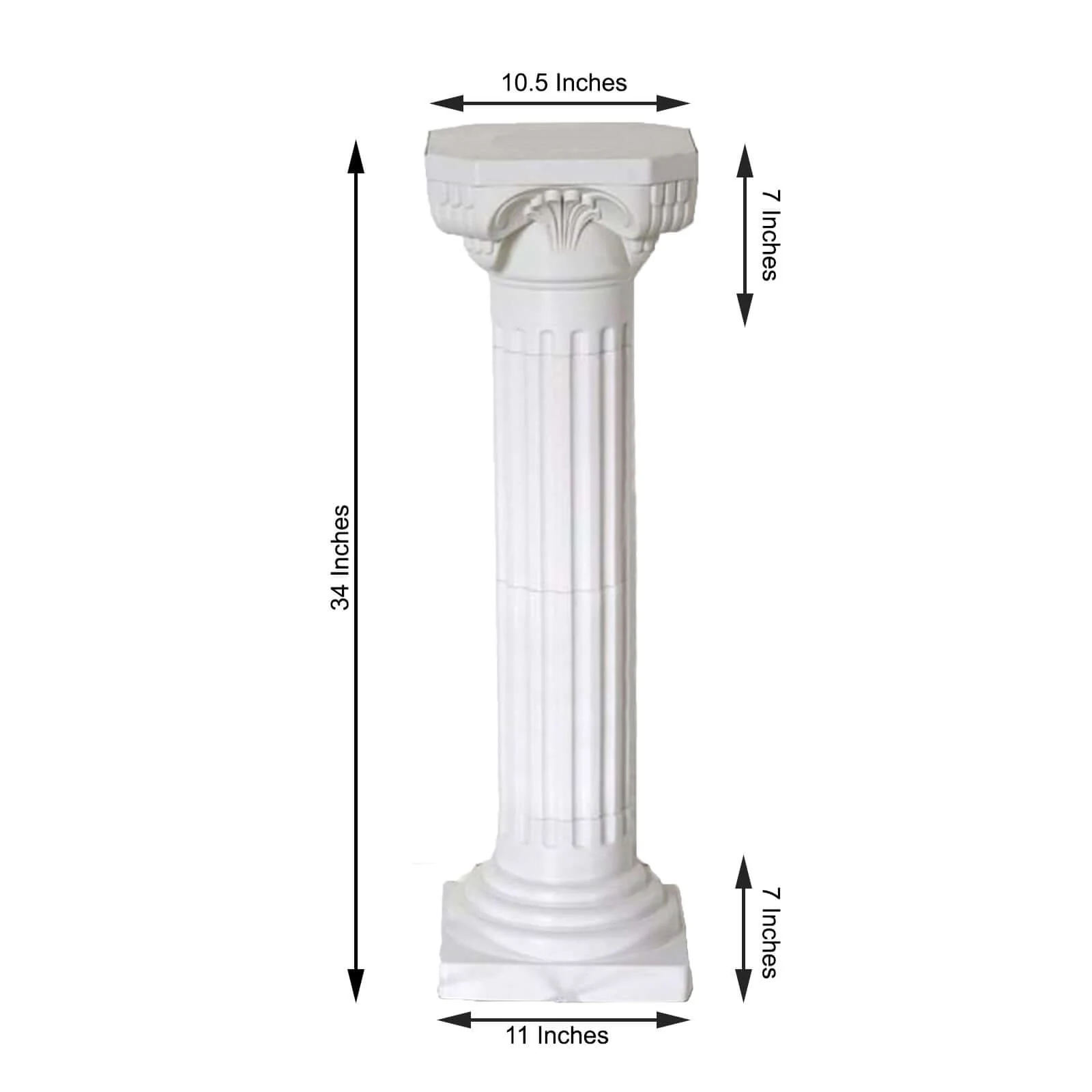 4 Pack White Height Adjustable Empirical Roman Inspired Pedestal Column Plant Stand - PVC 34" - Image 3