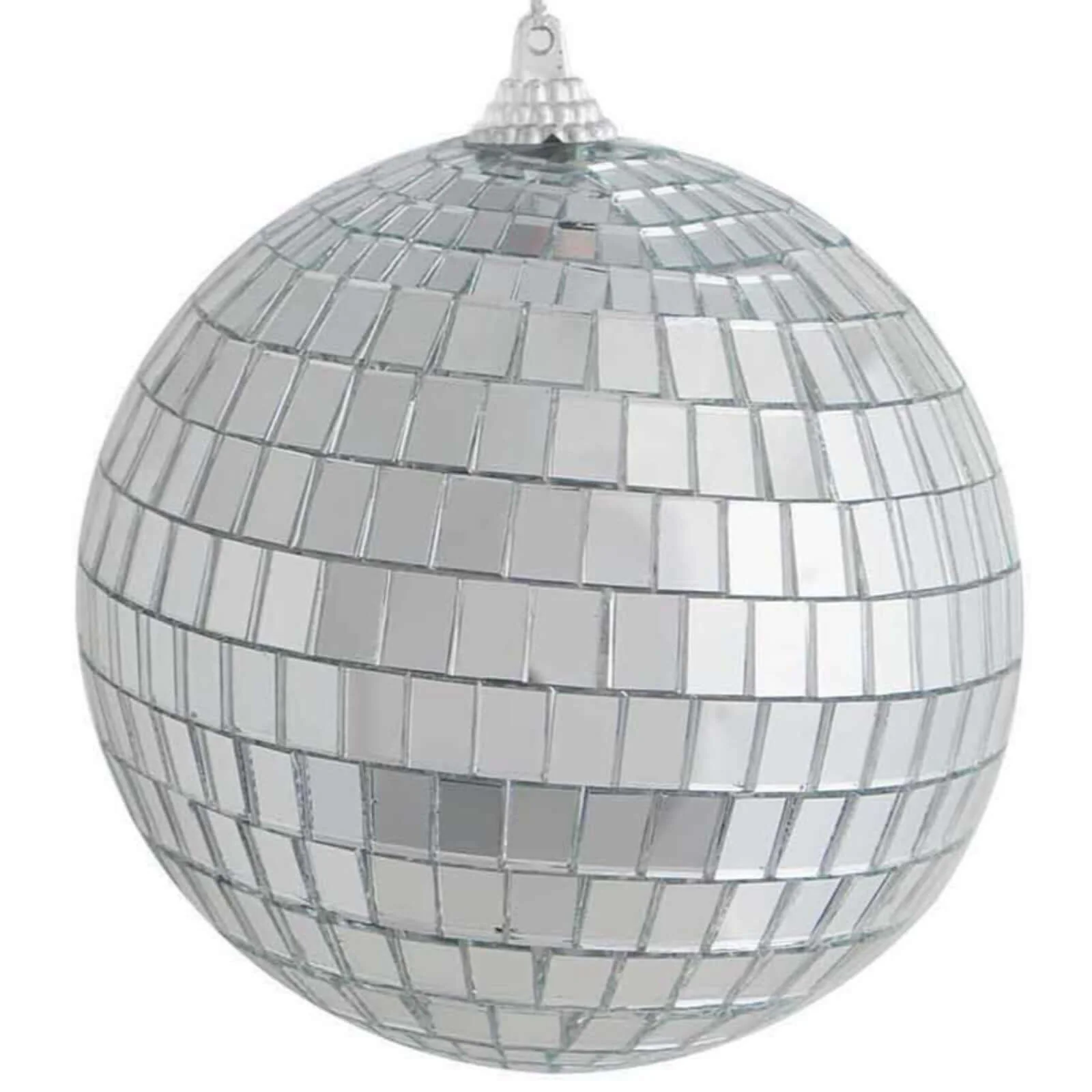 4 Pack Silver Foam Disco Mirror Ball With Hanging Strings, Holiday Christmas Ornaments 4" - Image 2
