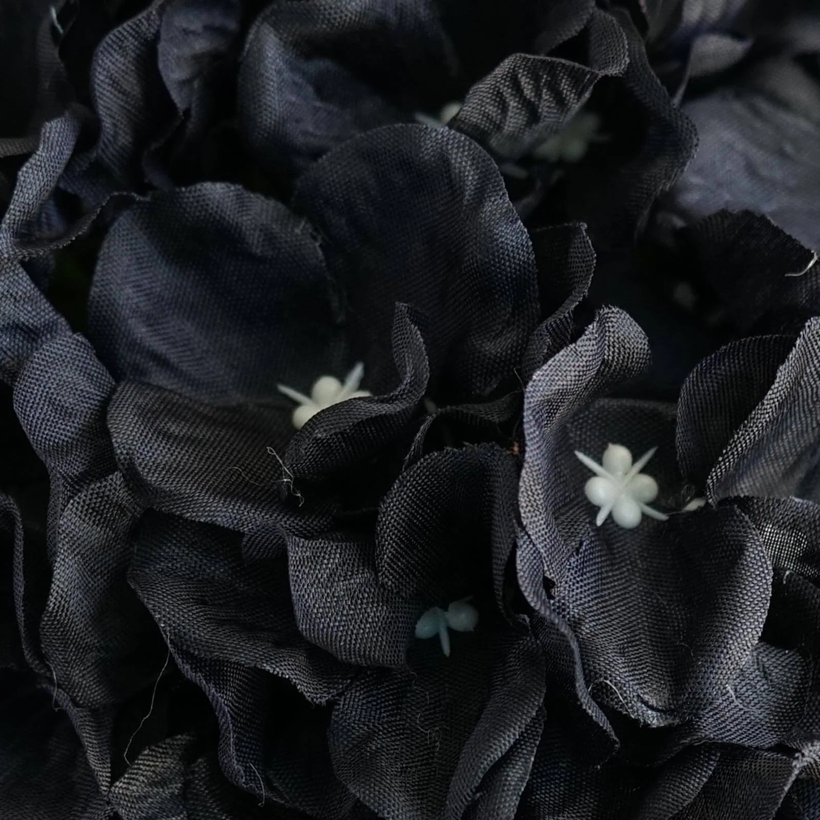 4 Pack Black Artificial Silk Hydrangea Kissing Flower Balls 7" - Image 2