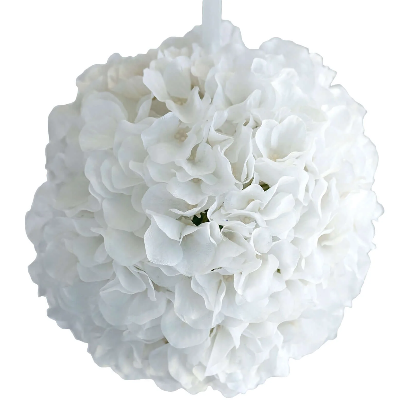 4 Pack White Artificial Silk Hydrangea Kissing Flower Balls 7" - Image 7