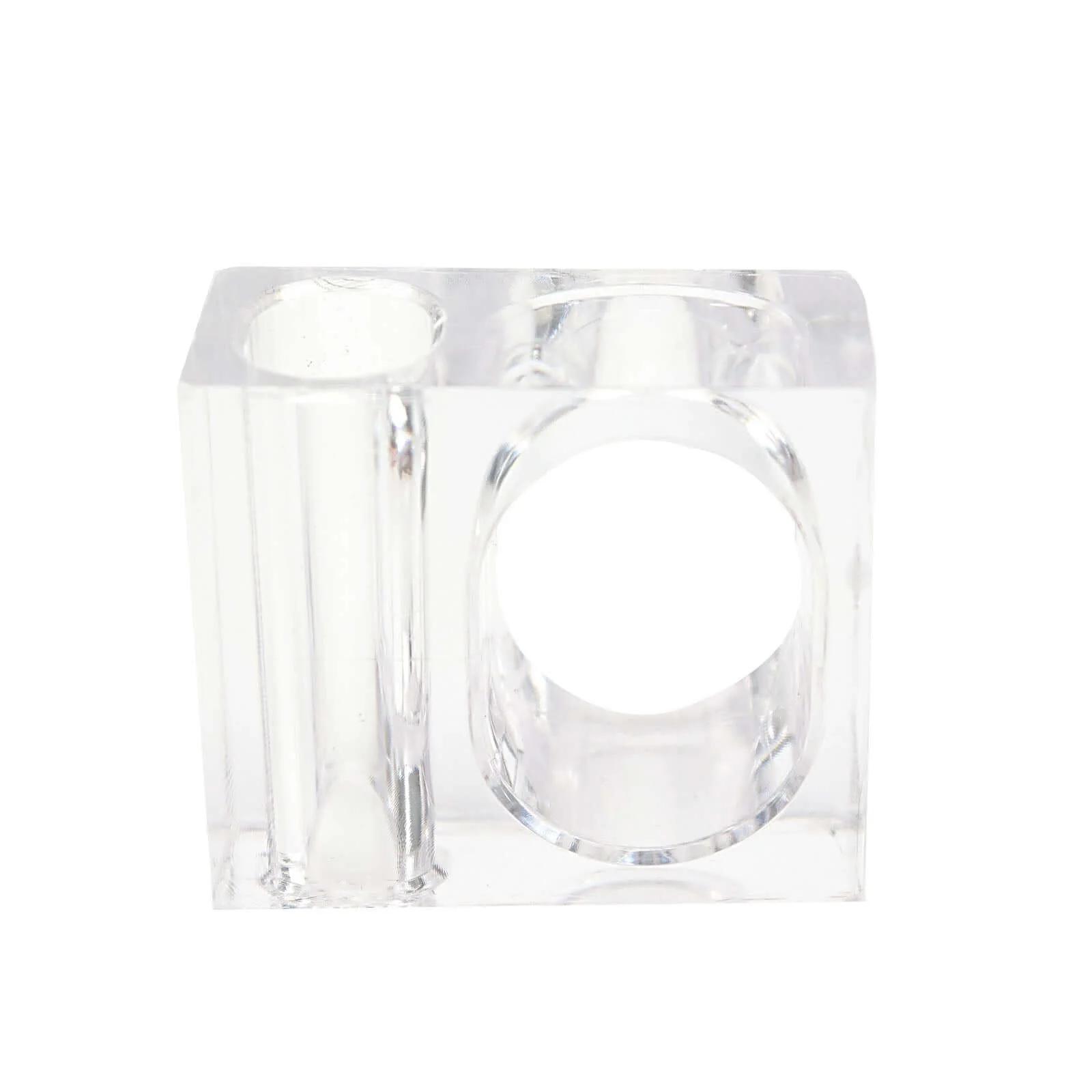 4-Pack Acrylic Napkin Rings 2-in-1 Mini Bud Vase Square Clear - Flower Napkin Holders for Table Decor - Image 11