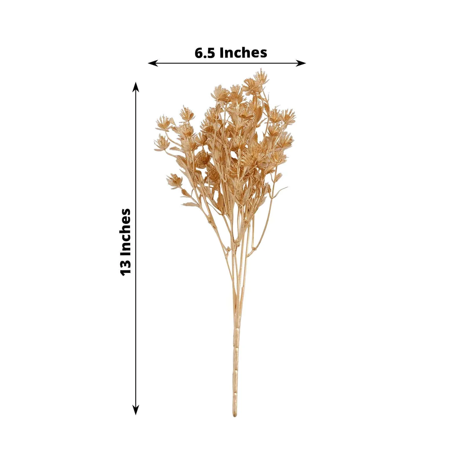 4-Pack Artificial Baby's Breath Flower Bouquet 13" Metallic Gold - Image 3