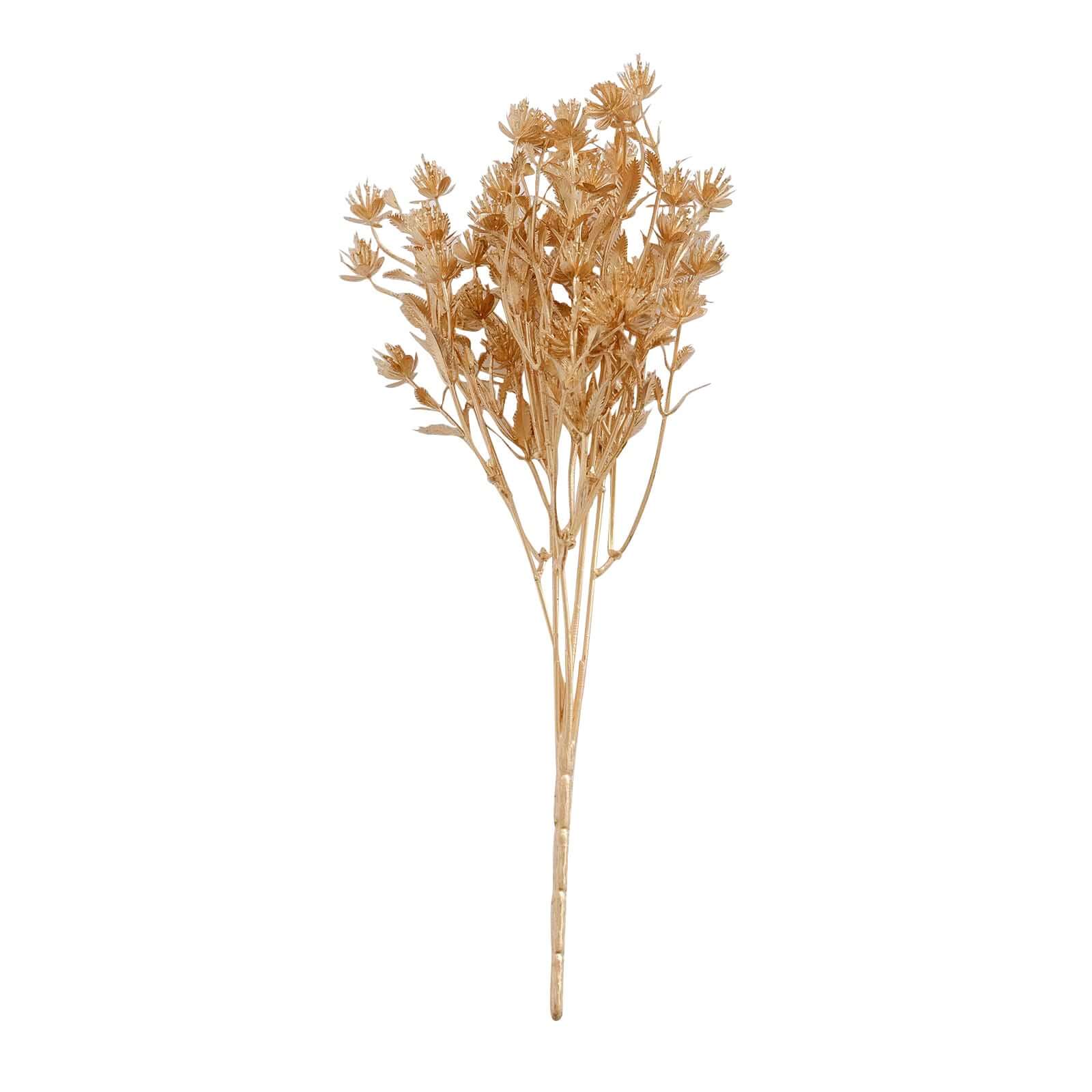 4-Pack Artificial Baby's Breath Flower Bouquet 13" Metallic Gold - Image 7