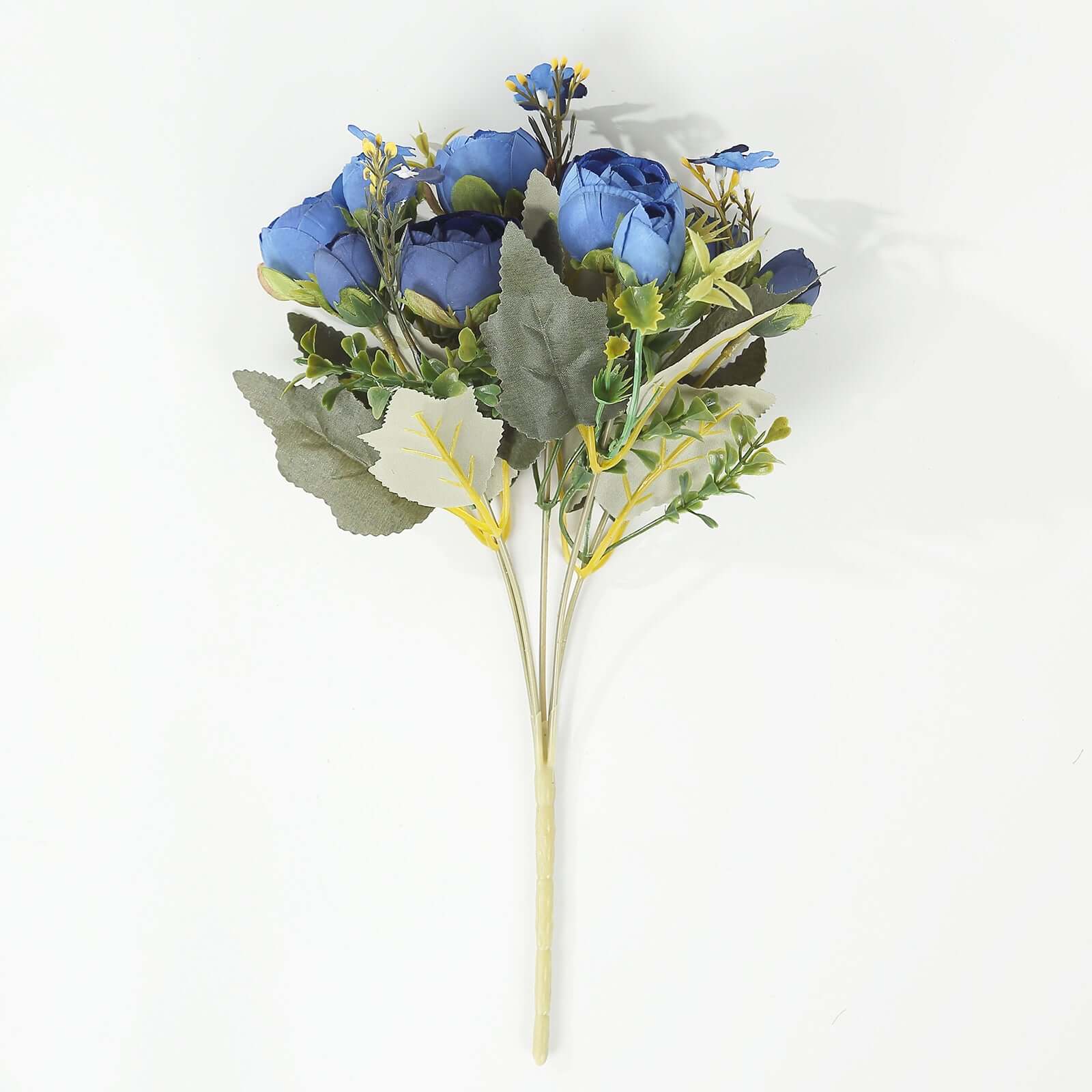 4 Pack Artificial Navy Blue Mini Ranunculus Silk Flower Arrangements, Faux Buttercup Floral Bouquets - 12" - Image 7