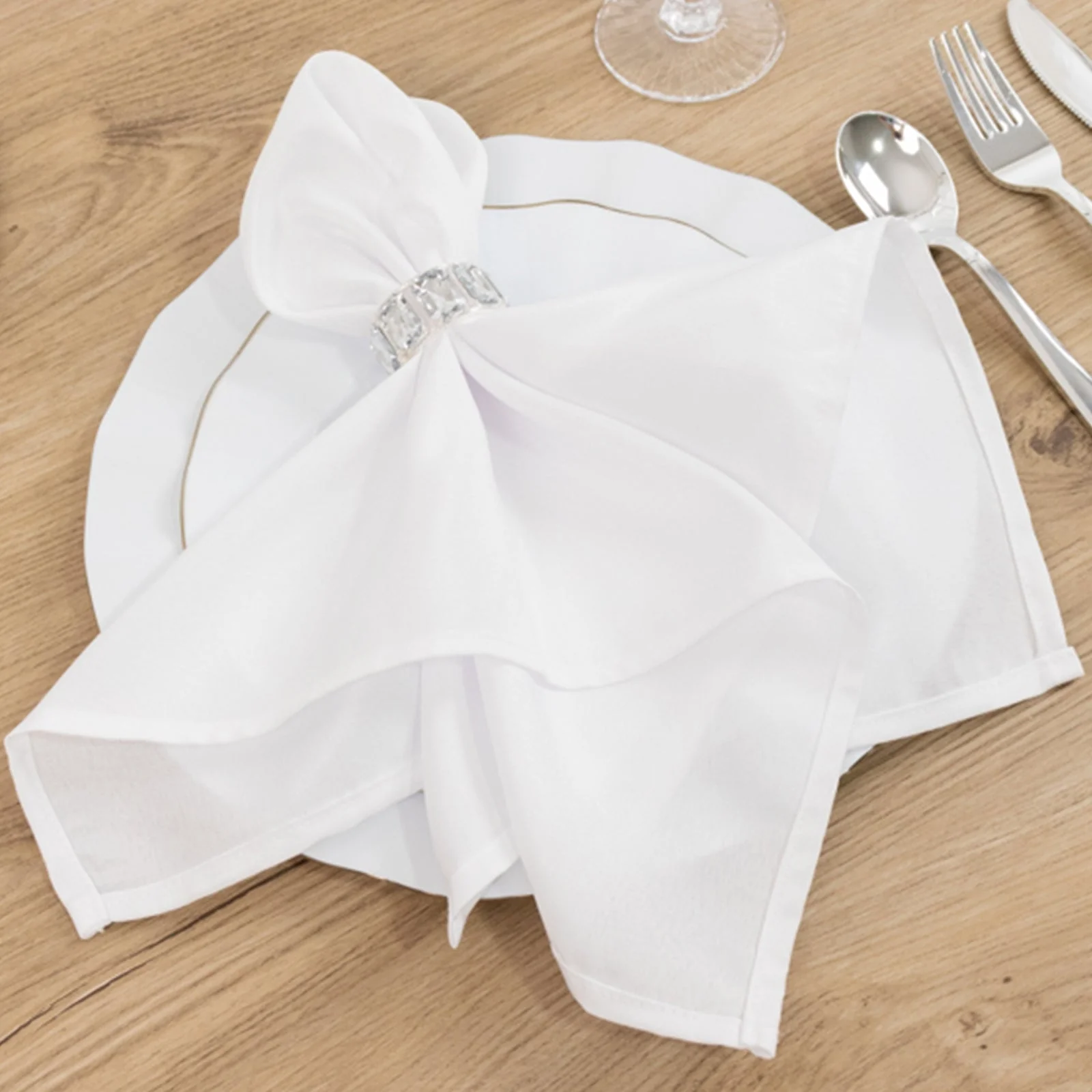 4 Pack Crystal Diamond Gem Napkin Rings, Elegant Decorative Napkin Holders for Table Settings - Image 10