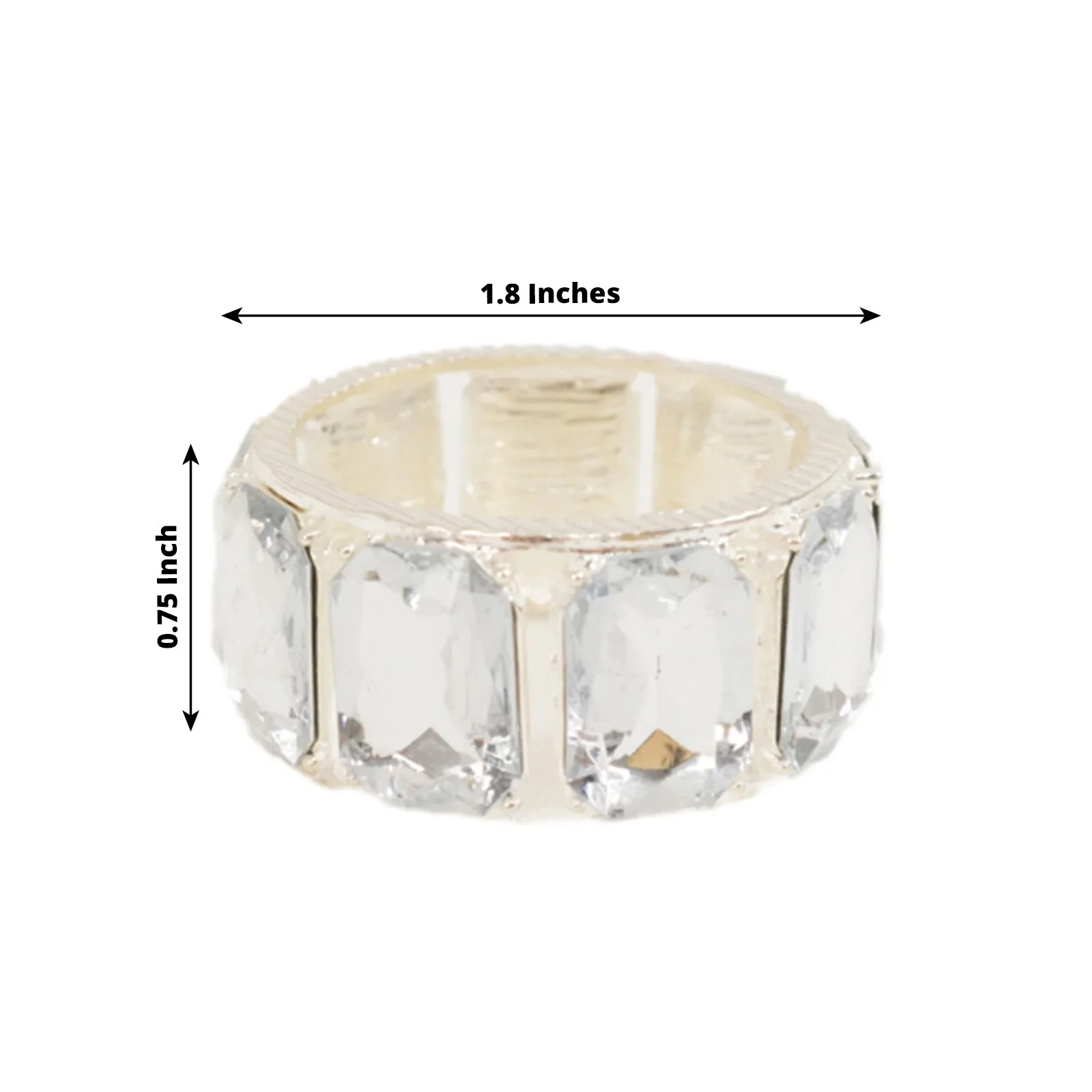 4 Pack Crystal Diamond Gem Napkin Rings, Elegant Decorative Napkin Holders for Table Settings - Image 2
