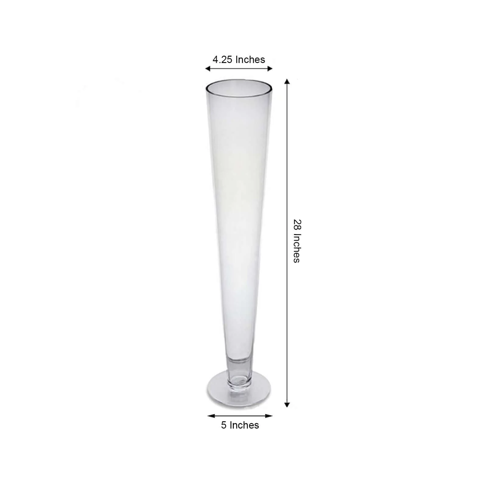 4-Pack Glass Trumpet Vases 28" Clear - Heavy Duty Design for Sophisticated Floral Centerpieces - Image 3