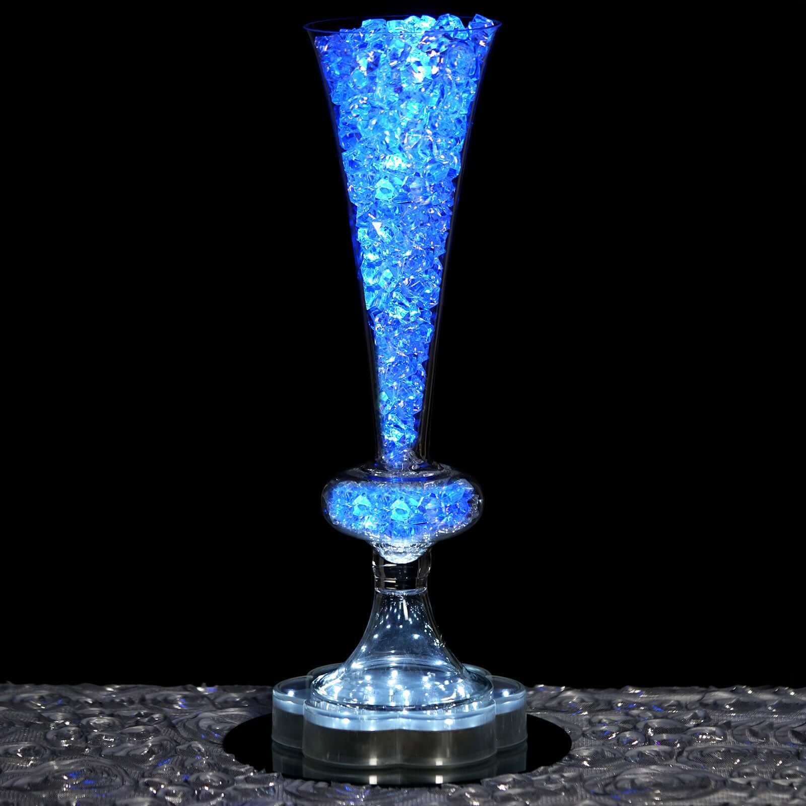 4-Pack Glass Trumpet Vases Crystal Ball Design 15" Clear - Reversible Centerpieces for Weddings - Image 2