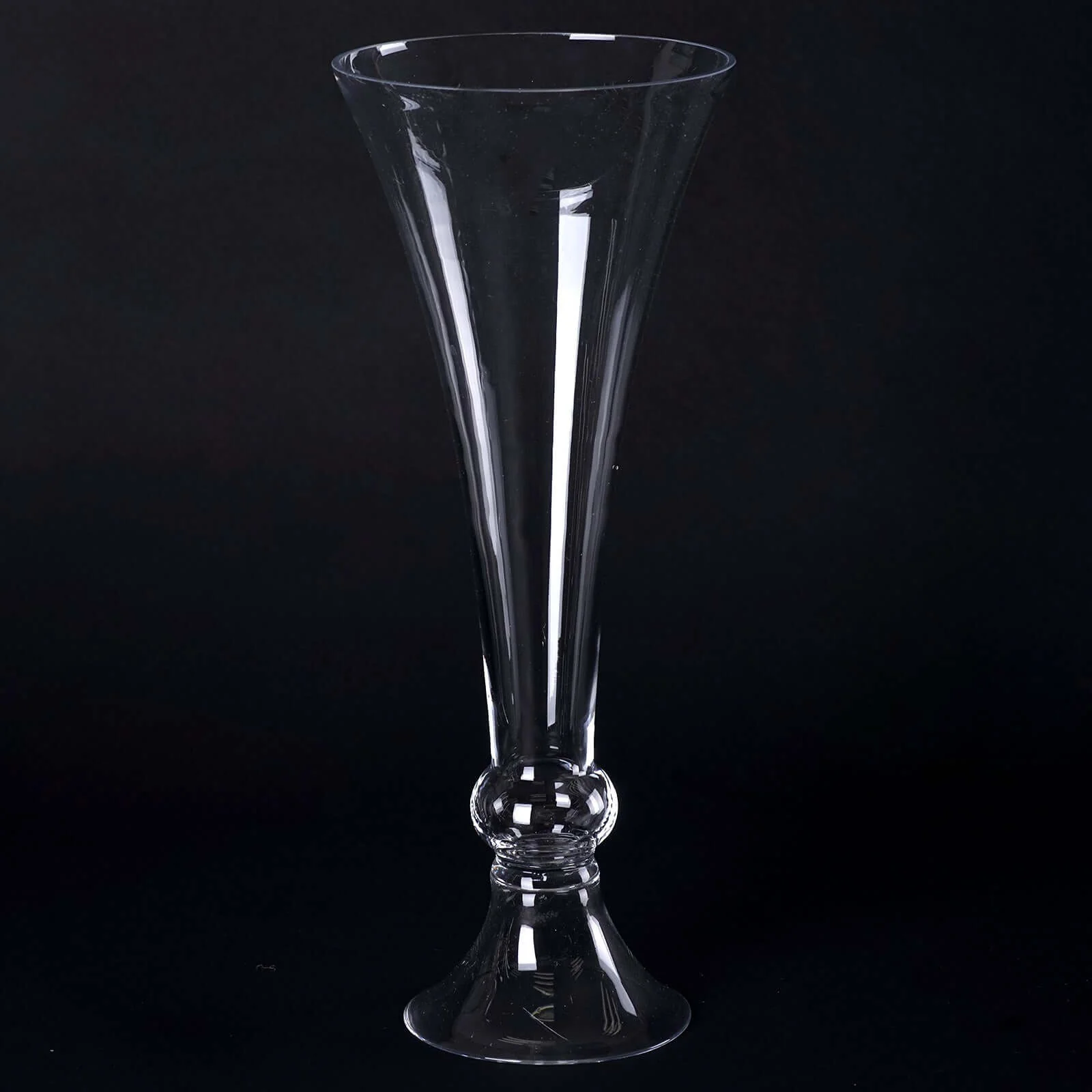 4-Pack Glass Trumpet Vases Crystal Ball Design 18" Clear - Decorative Floral Centerpieces for Weddings - Image 7