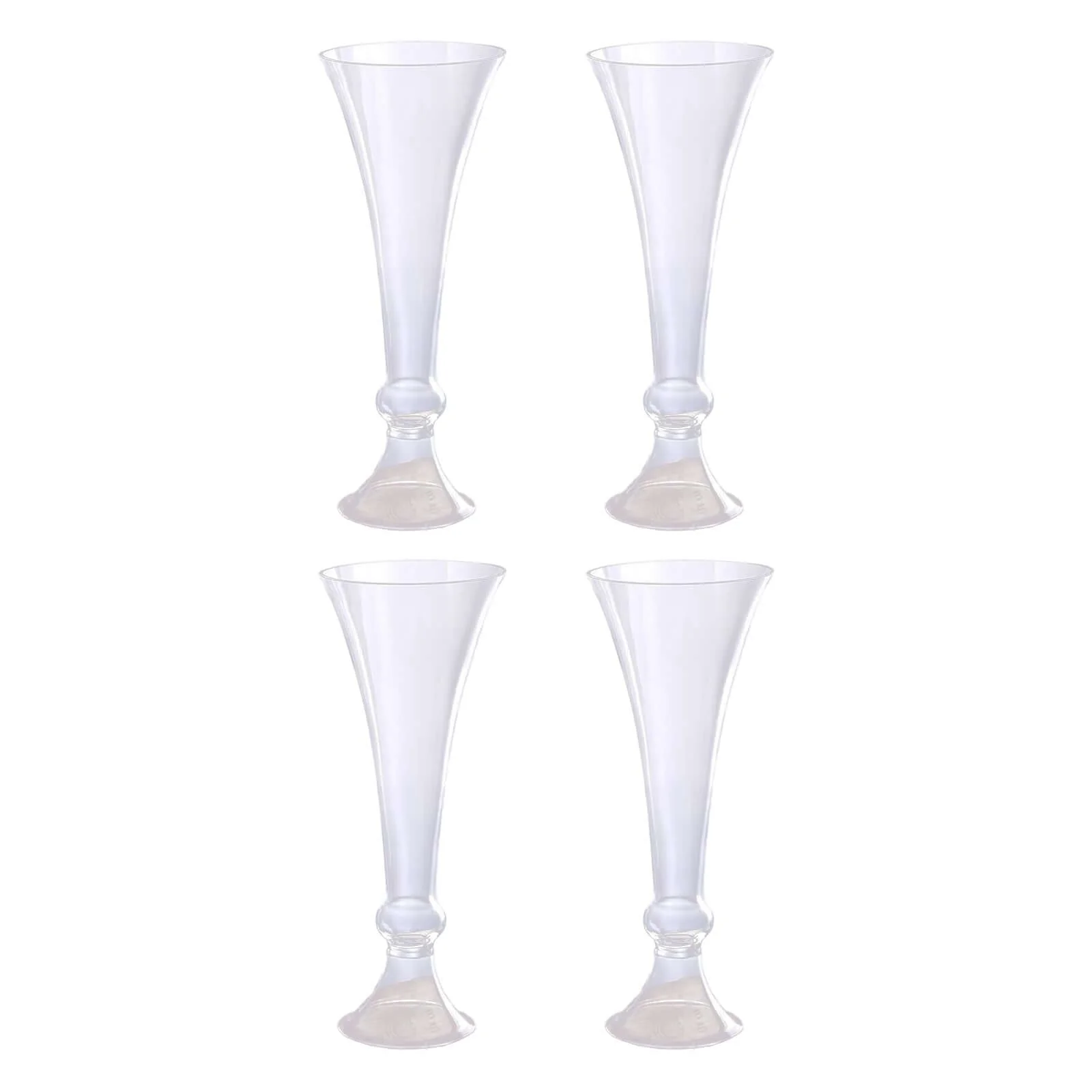4-Pack Glass Trumpet Vases Crystal Ball Design 18" Clear - Decorative Floral Centerpieces for Weddings - Image 8
