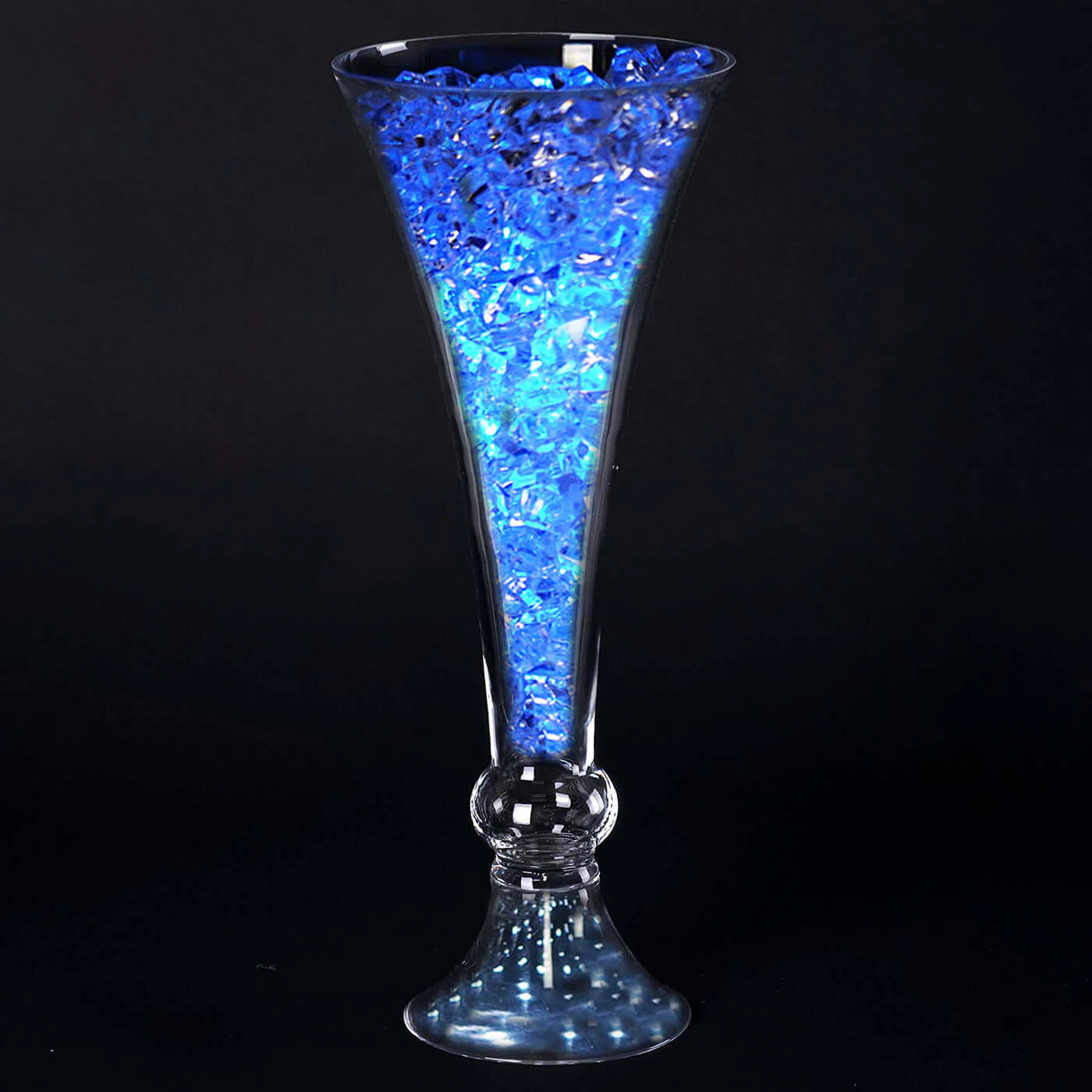 4-Pack Glass Trumpet Vases Crystal Ball Design 18" Clear - Decorative Floral Centerpieces for Weddings - Image 9