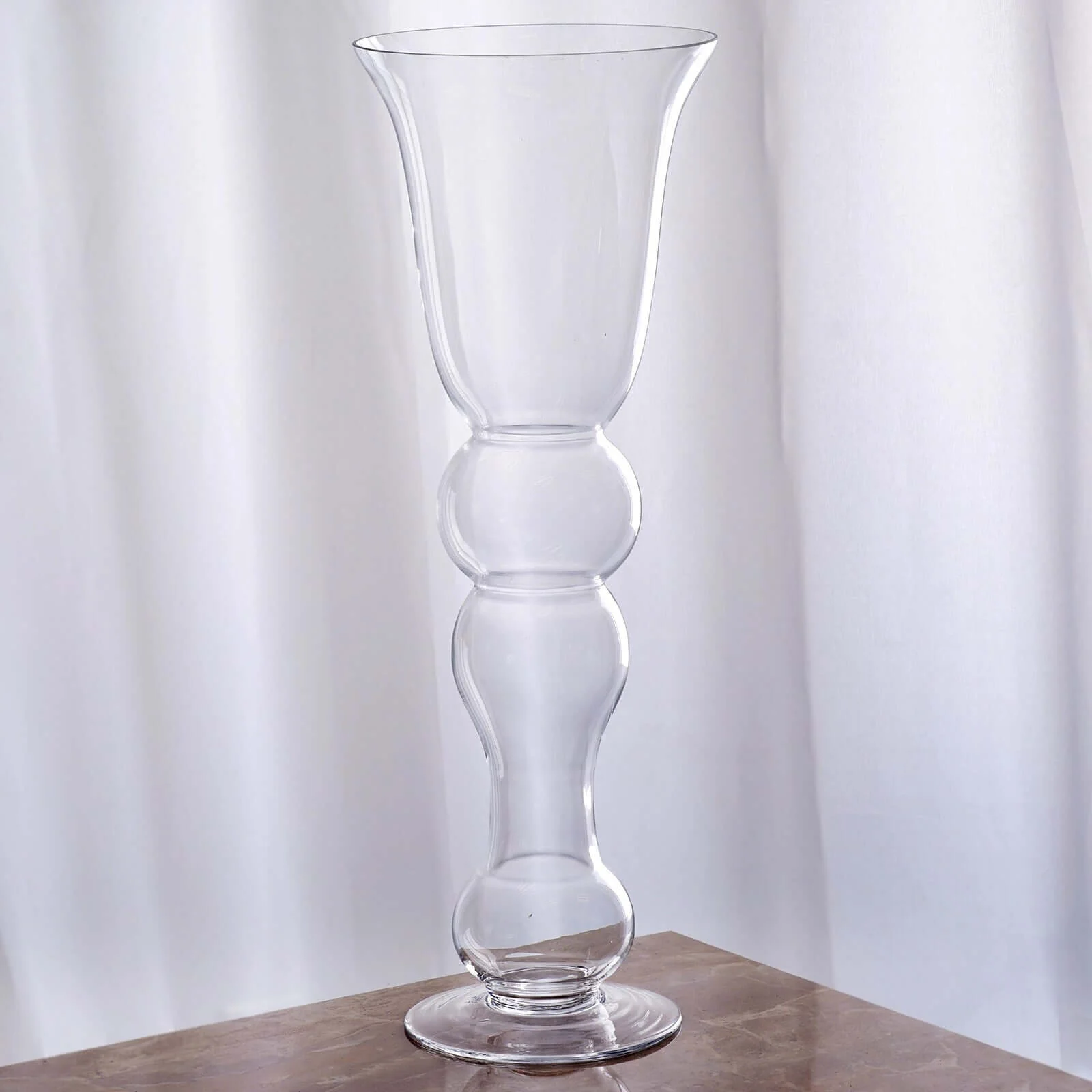 4-Pack Glass Trumpet Vases Pilsner Curved Design 20" Clear - Decorative Floral Wedding Centerpieces - Image 6