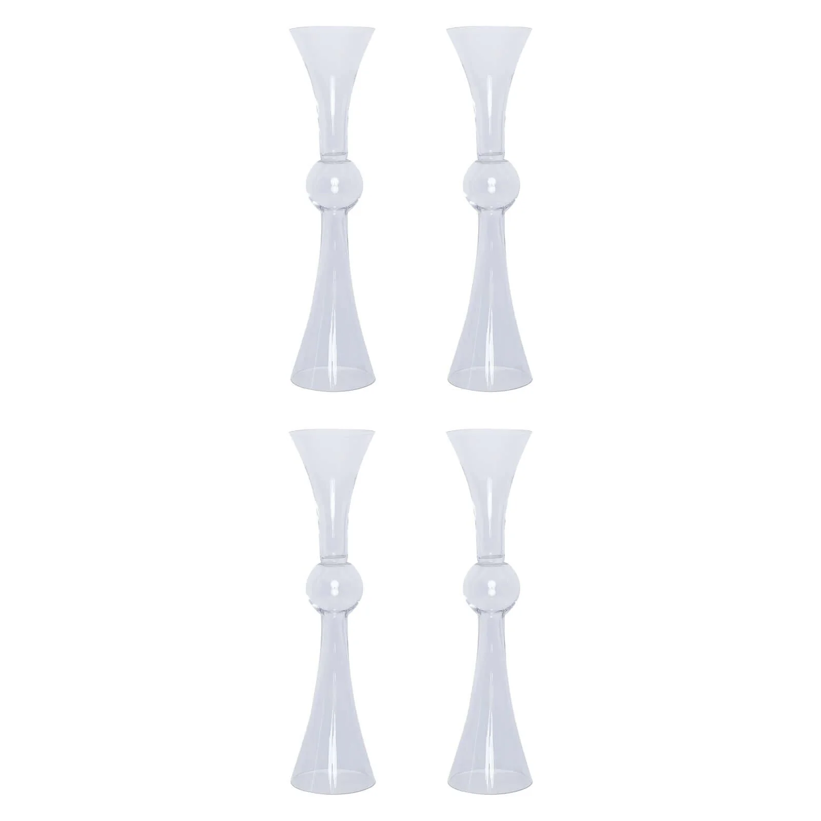 4-Pack Glass Trumpet Vases Reversible Latour Design 24" Clear - Decorative Flower Centerpieces for Weddings - Image 6