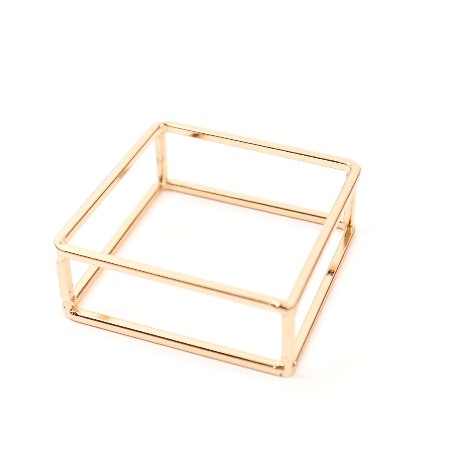 4 Pack Gold Metal Hollow Square Napkin Rings, Modern Geometric Cube Napkin Holders - Image 13