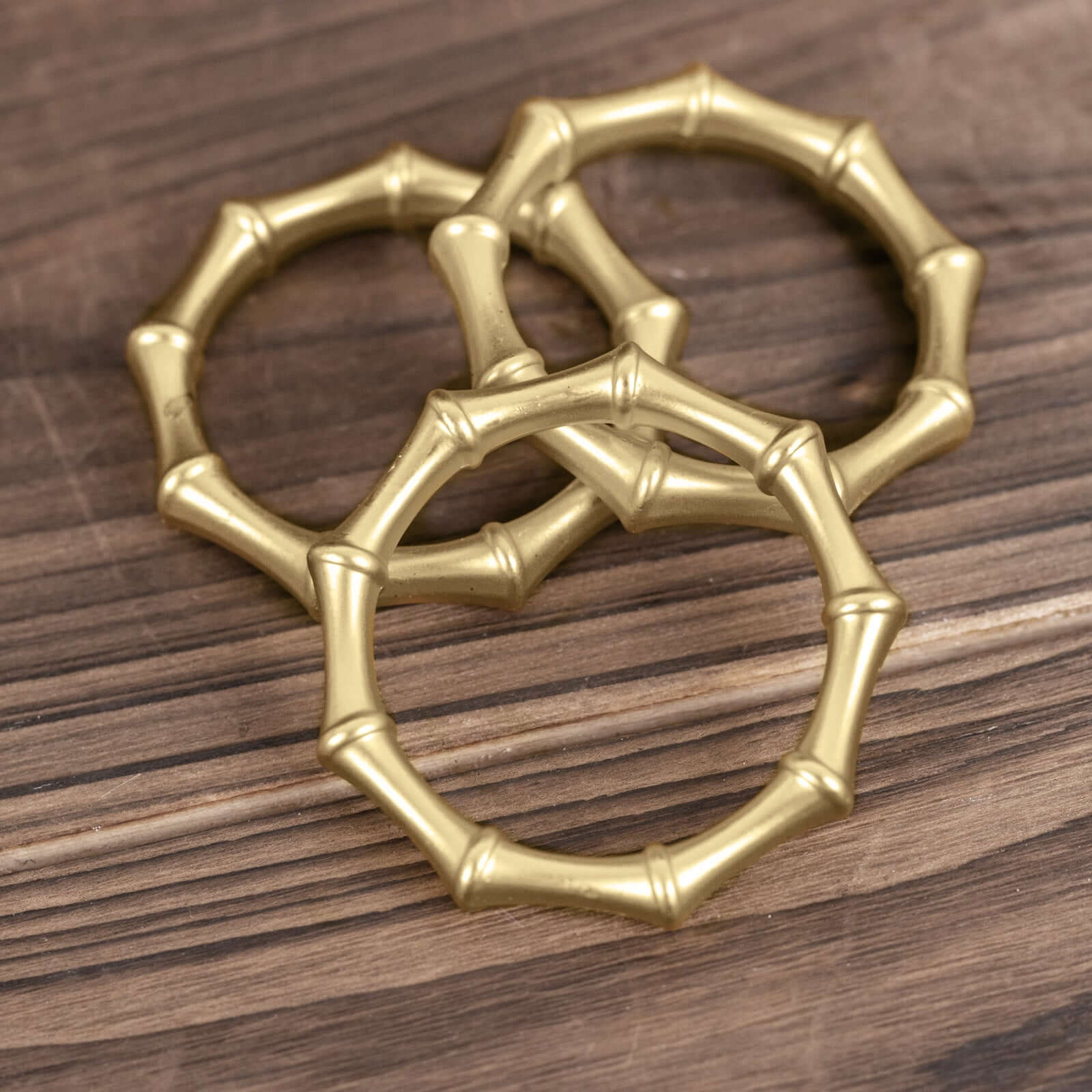 4 Pack Gold Metal Napkin Rings Bamboo Knuckle Style, Modern Serviette Holders 2" - Image 10