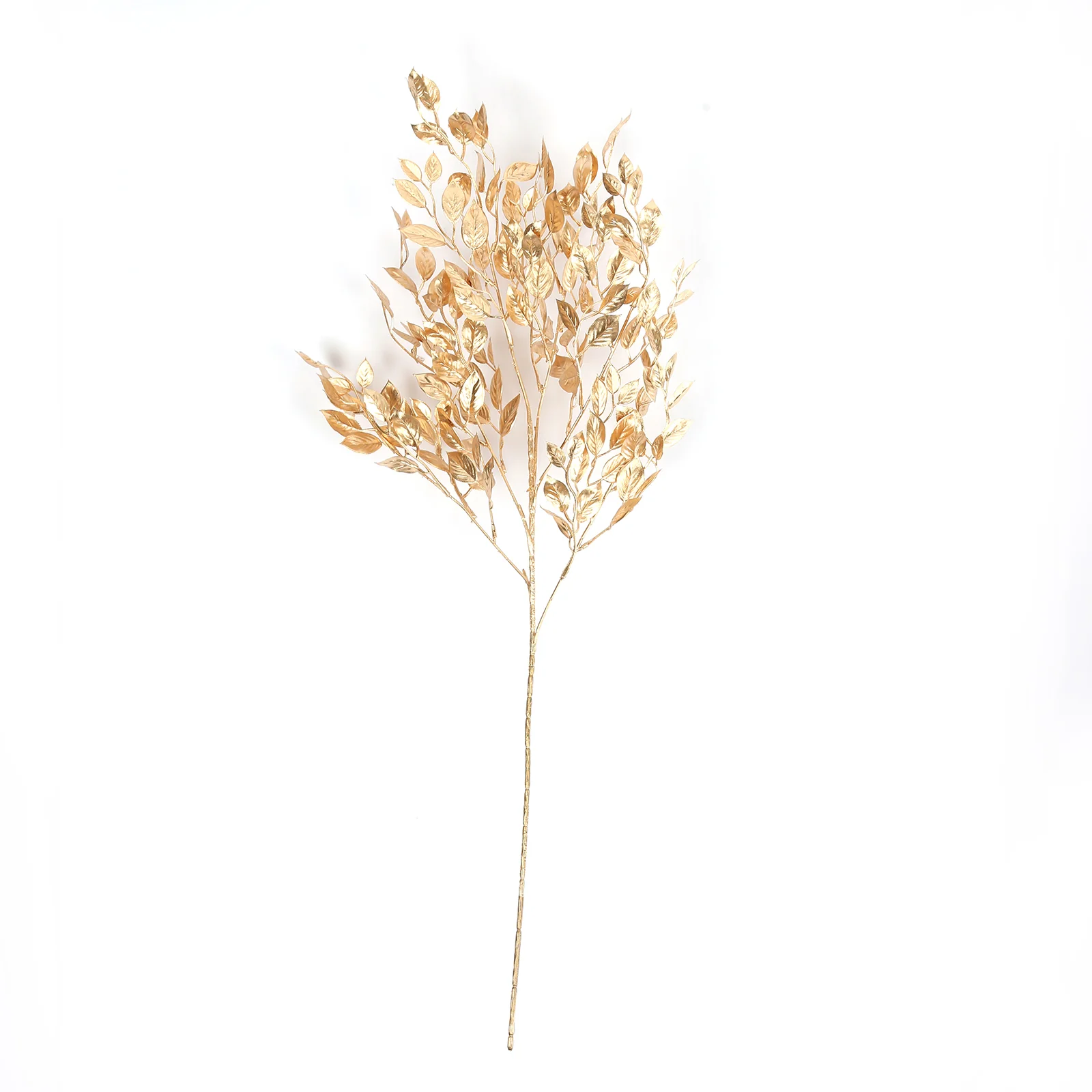 4 Pack Gold Metallic Artificial Leaf Stems 33” – Italian Ruscus Branches Plastic Greenery for Floral Arrangements & Centerpieces - Image 6