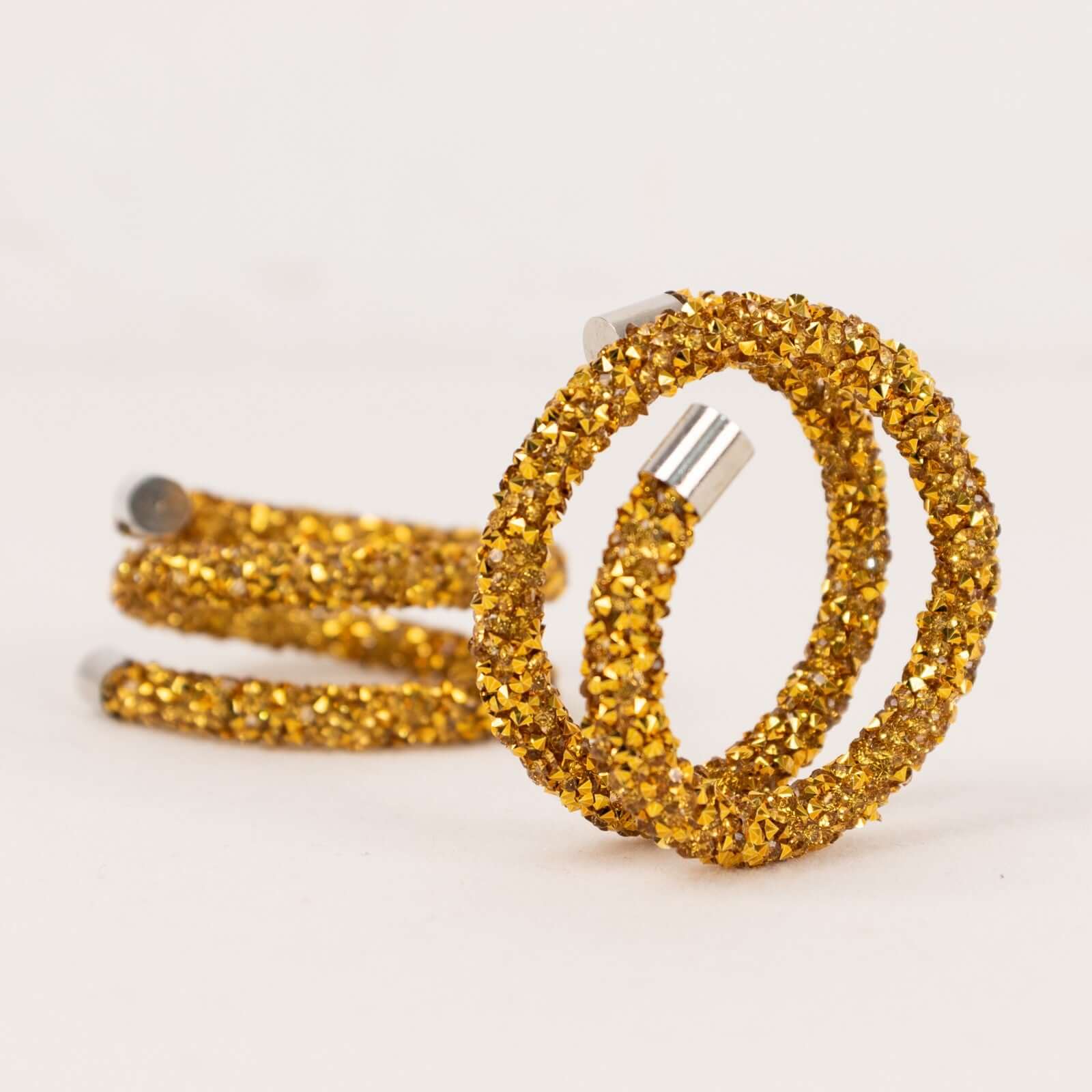 4 Pack Gold Sparkle Rhinestone Swirl Napkin Rings, Elegant Cloth Napkin Holders - Image 11
