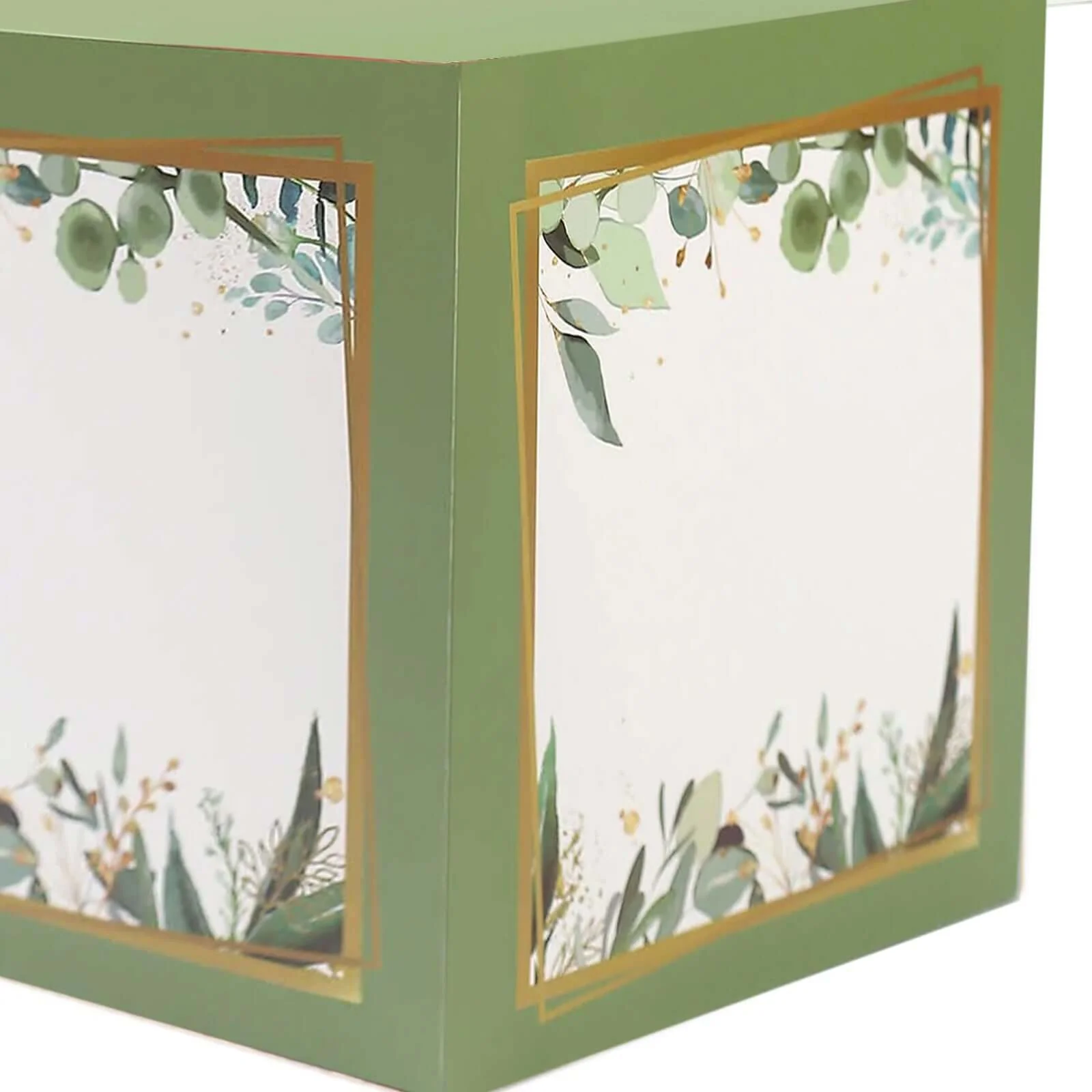 4 Pack Green Foliage Leaves Gender Neutral DIY Prop Balloon Boxes, Boho Design Baby Shower Party Decorations - Image 13
