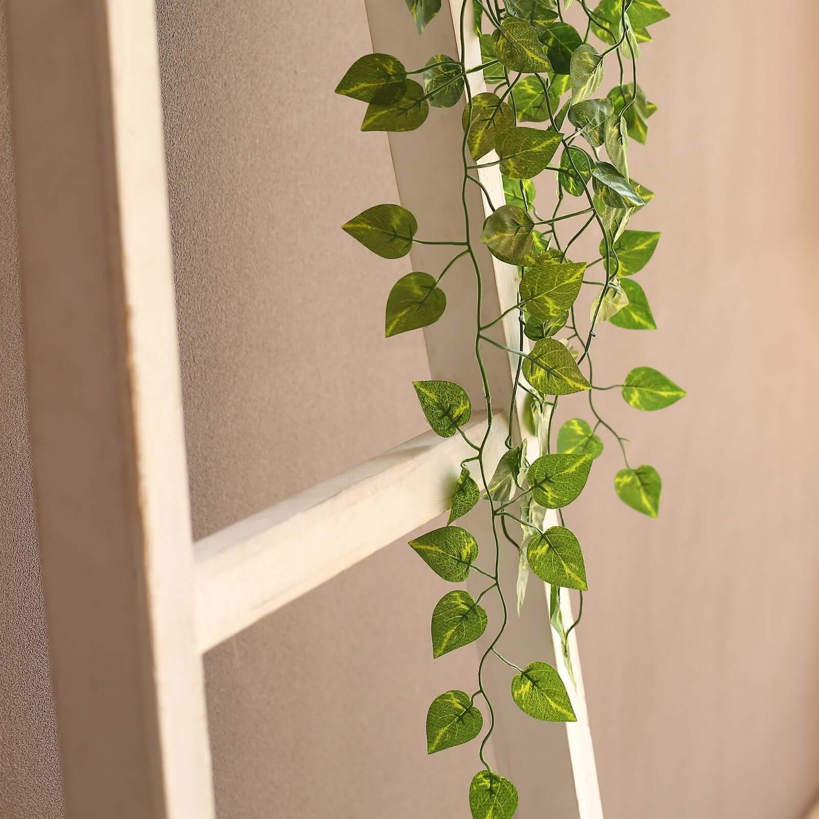 4 Pack Green Silk Pothos Artificial Hanging Plants, Fake Foliage Ivy Leaf Garland Vines - 3ft - Image 7