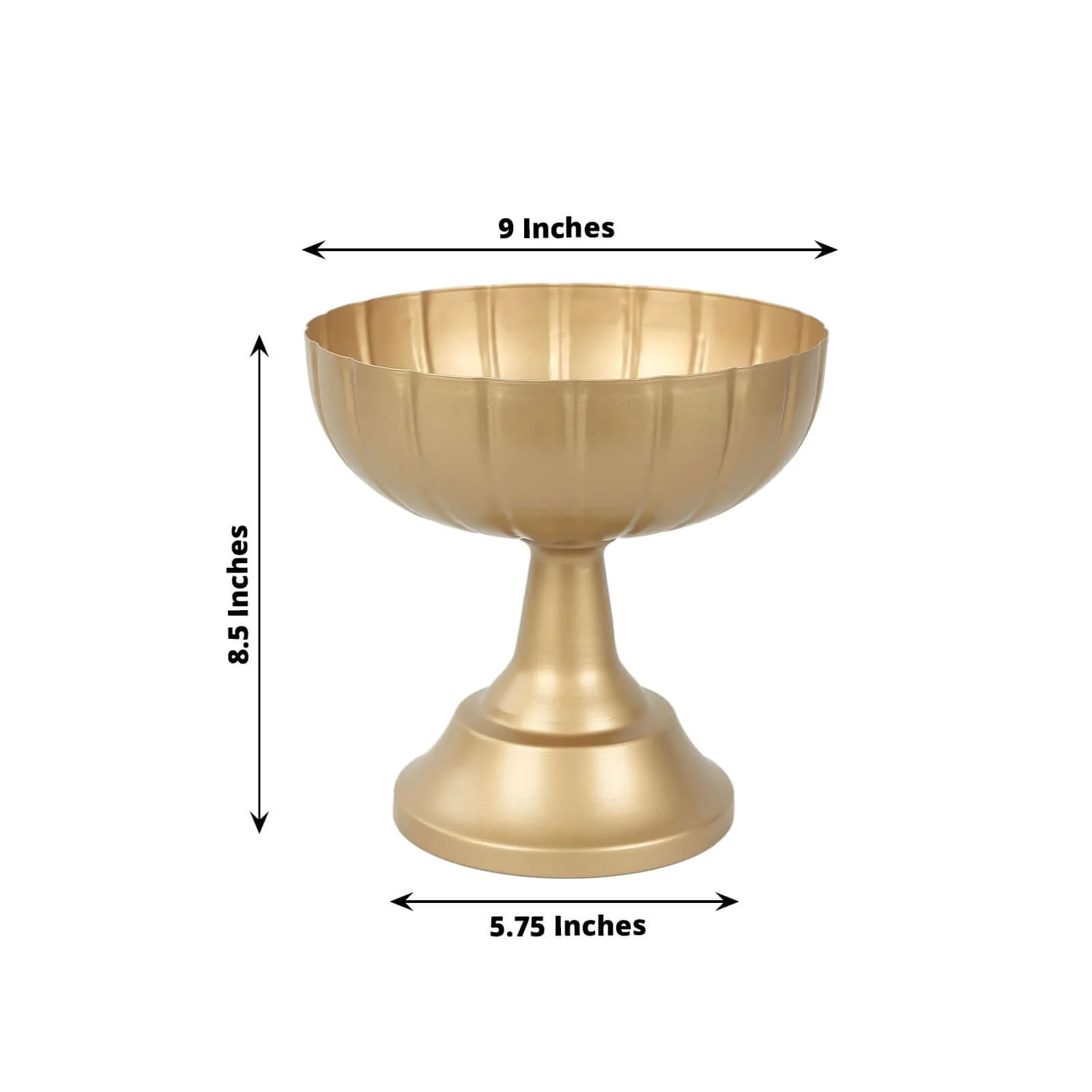 4-Pack Metal Flower Vases Compote Pedestal Bowl 8.5" in Grecian Urn Style Gold - Sophisticated Floral Wedding Centerpieces - Image 3