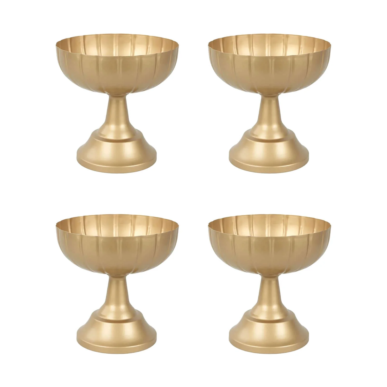 4-Pack Metal Flower Vases Compote Pedestal Bowl 8.5" in Grecian Urn Style Gold - Sophisticated Floral Wedding Centerpieces - Image 7