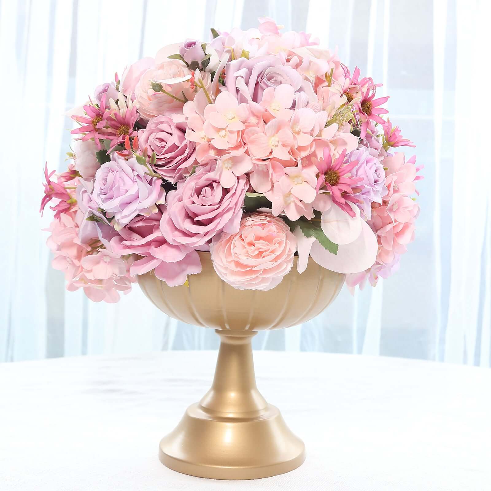 4-Pack Metal Flower Vases Compote Pedestal Bowl 8.5" in Grecian Urn Style Gold - Sophisticated Floral Wedding Centerpieces - Image 8