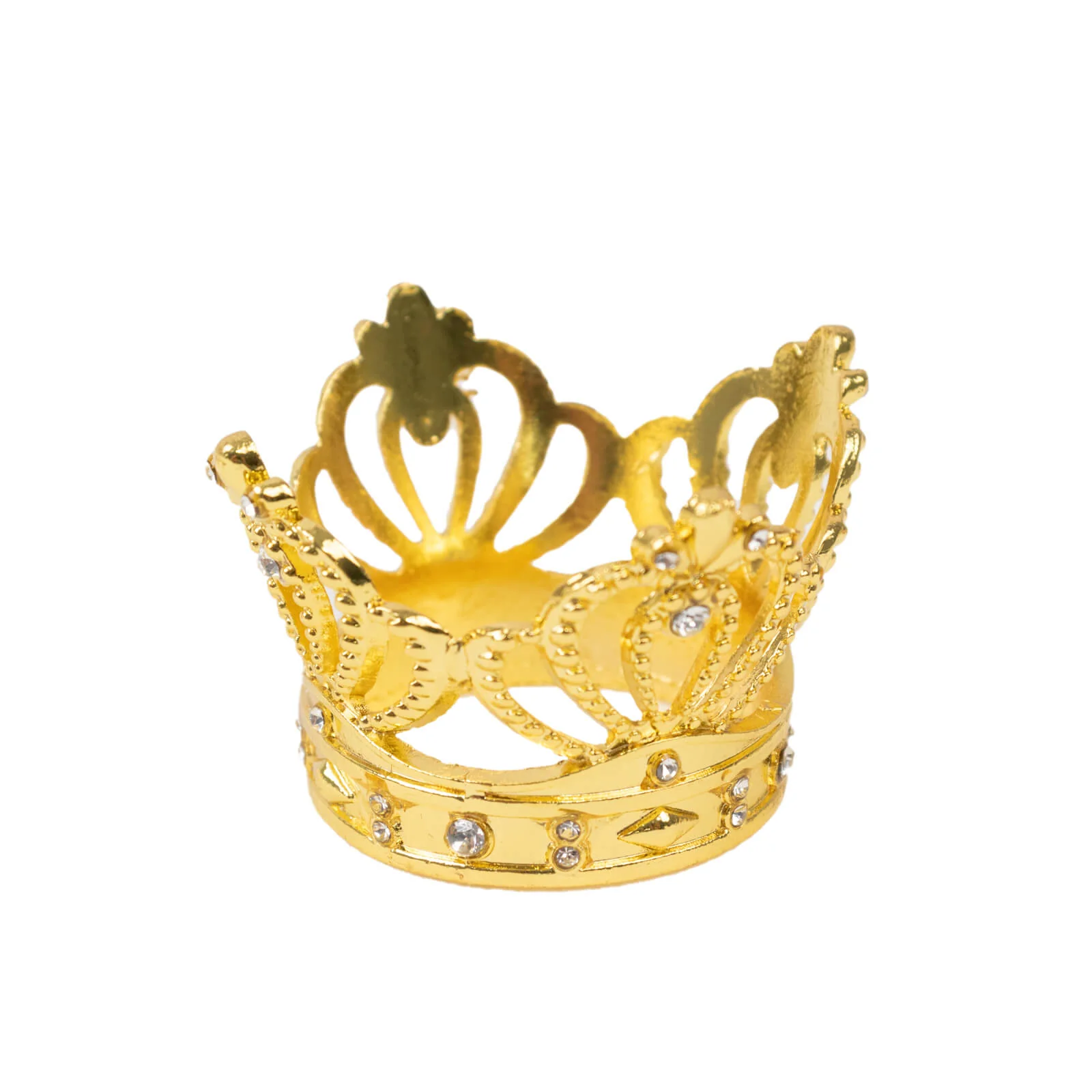 4 Pack Metallic Gold Crown Rhinestone Napkin Rings, Royal Bling Napkin Holders - Image 6