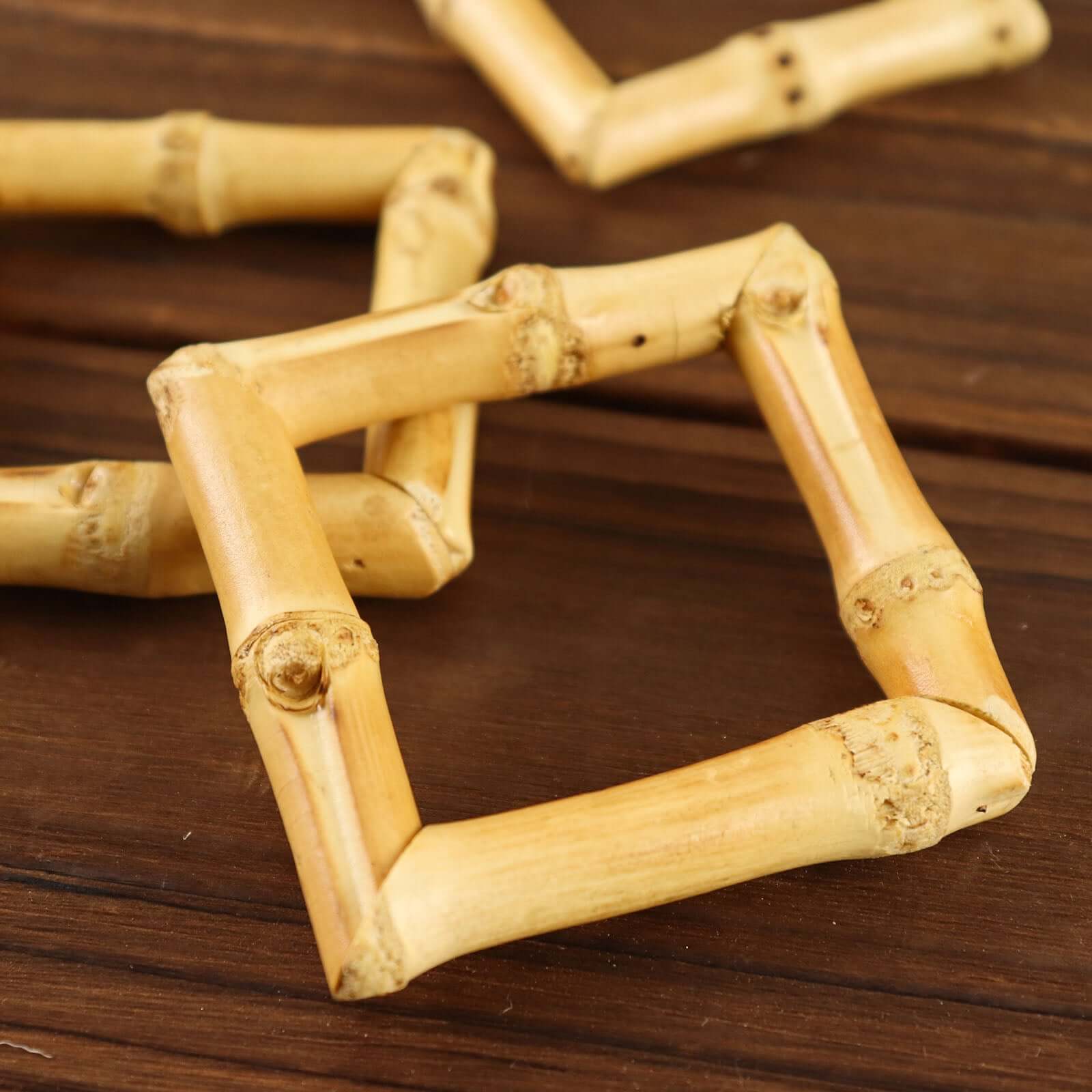 4 Pack Natural Rustic Boho Chic Wooden Square Napkin Rings, Bamboo Napkin Holders - Image 12