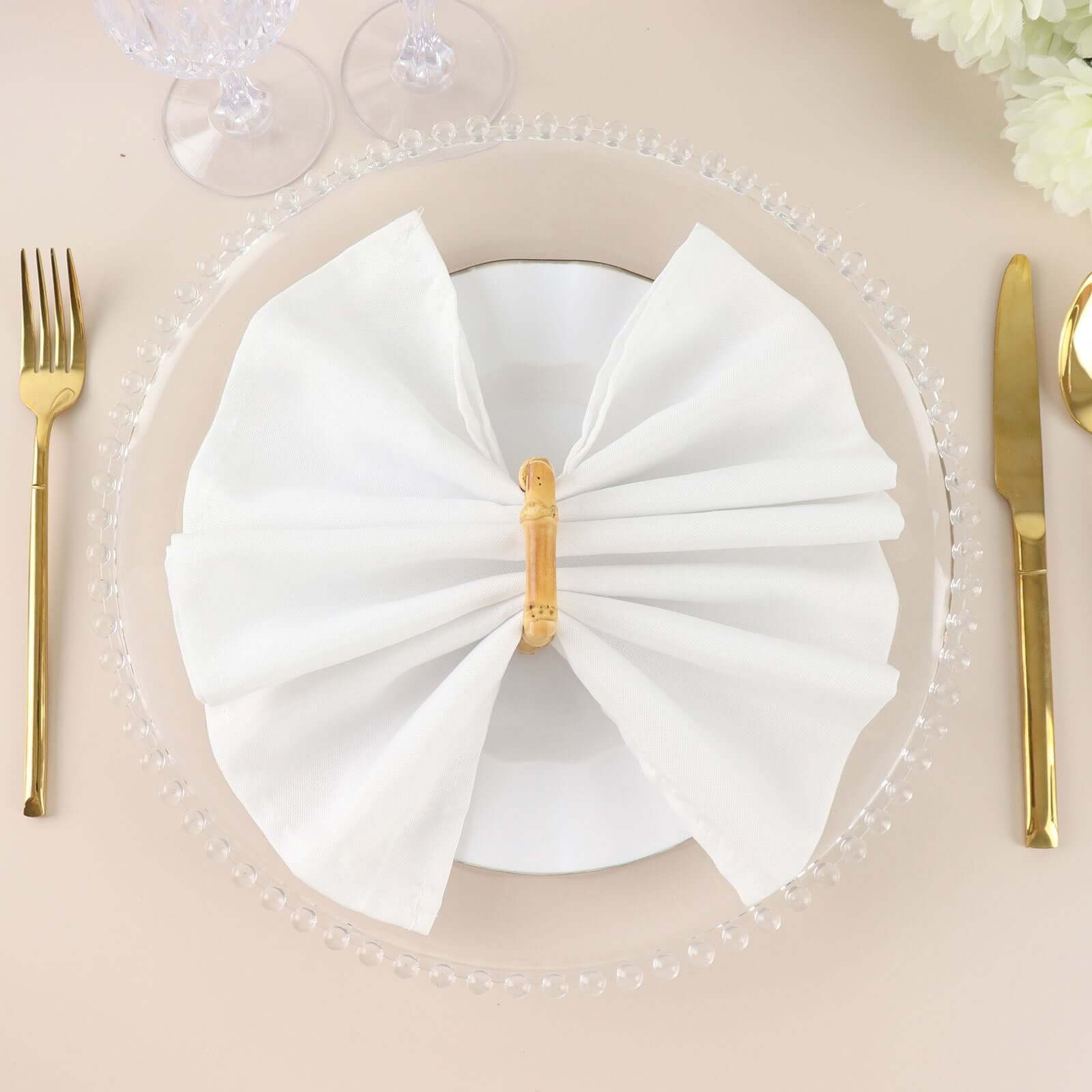 4 Pack Natural Rustic Boho Chic Wooden Square Napkin Rings, Bamboo Napkin Holders - Image 13