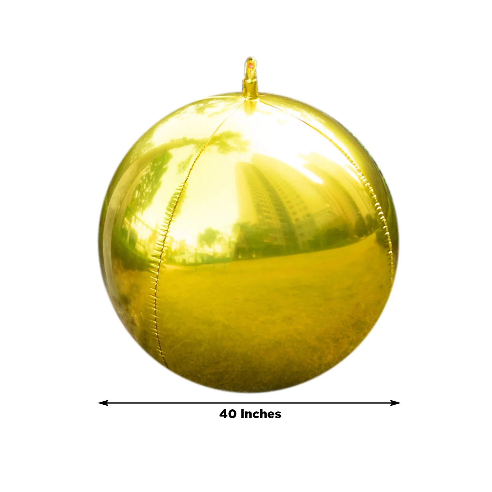 4-Pack Orbz Mylar Foil Balloons, 39" Metallic Gold Large Round Sphere Helium or Air-Filled Party Decorations - Image 3