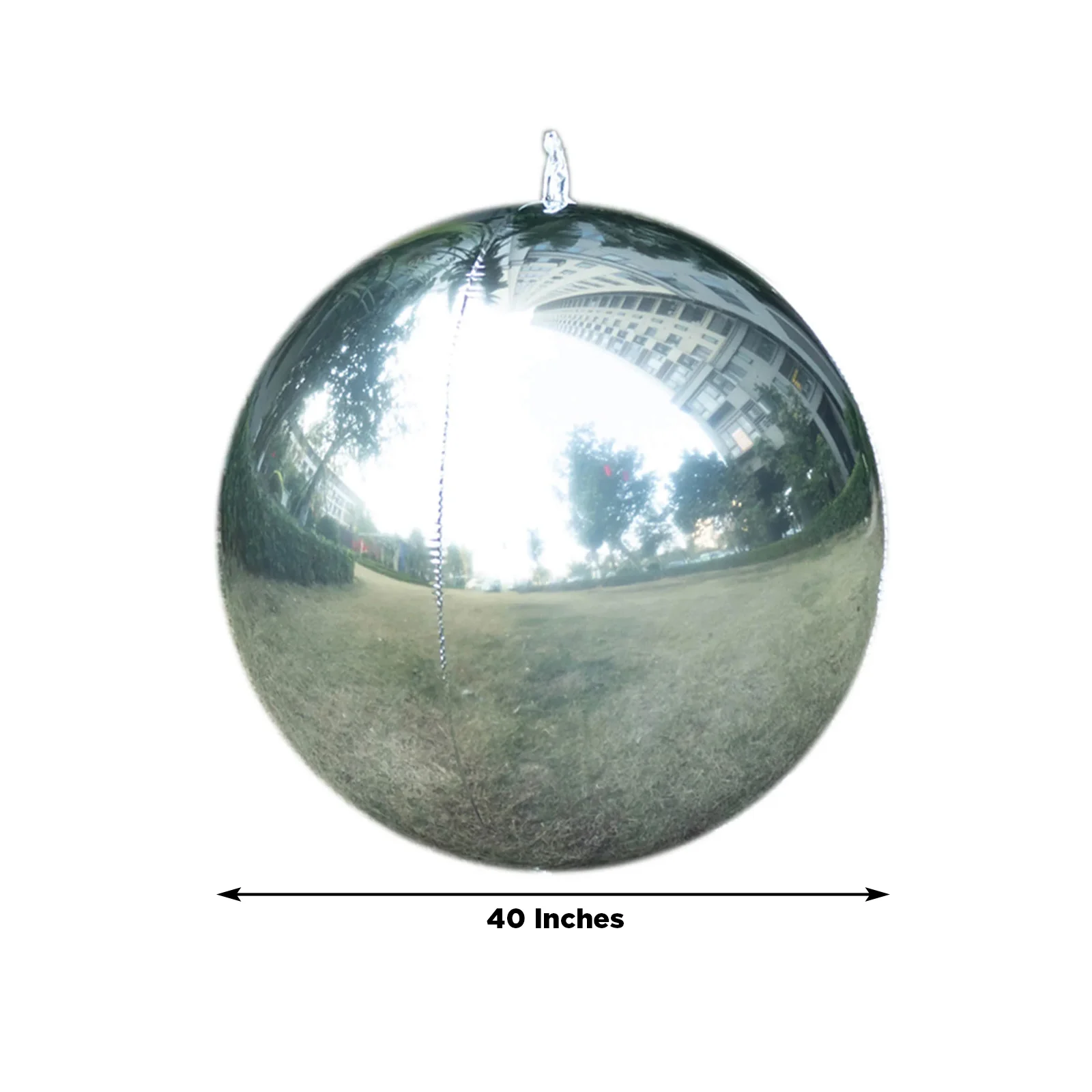4-Pack Orbz Mylar Foil Balloons, 39" Metallic Silver Large Round Sphere Helium or Air-Filled Party Decorations - Image 3