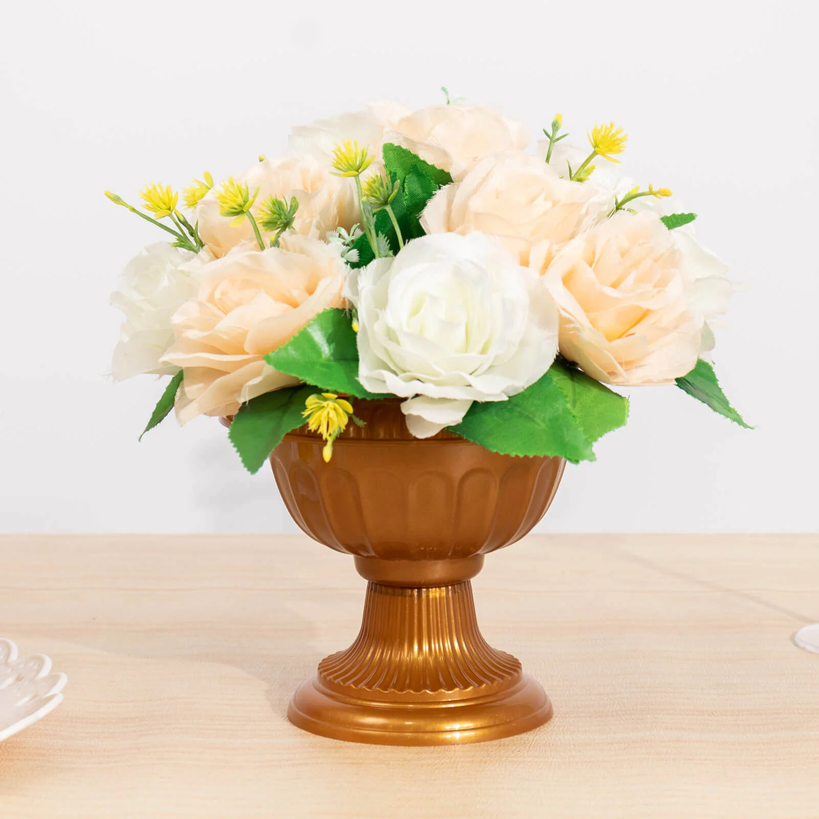 4-Pack Plastic Flower Pot Vases Roman Style Gold 6" - Classic Urn Planter - Image 6