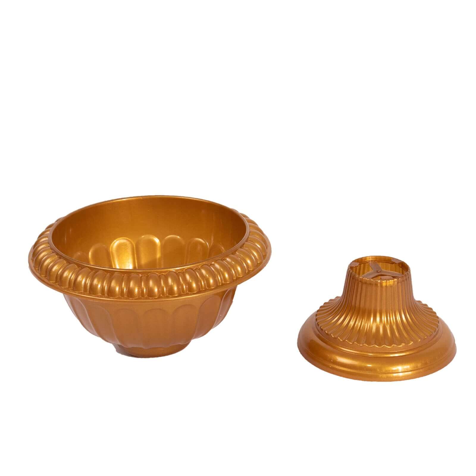 4-Pack Plastic Flower Pot Vases Roman Style Gold 6" - Classic Urn Planter - Image 8