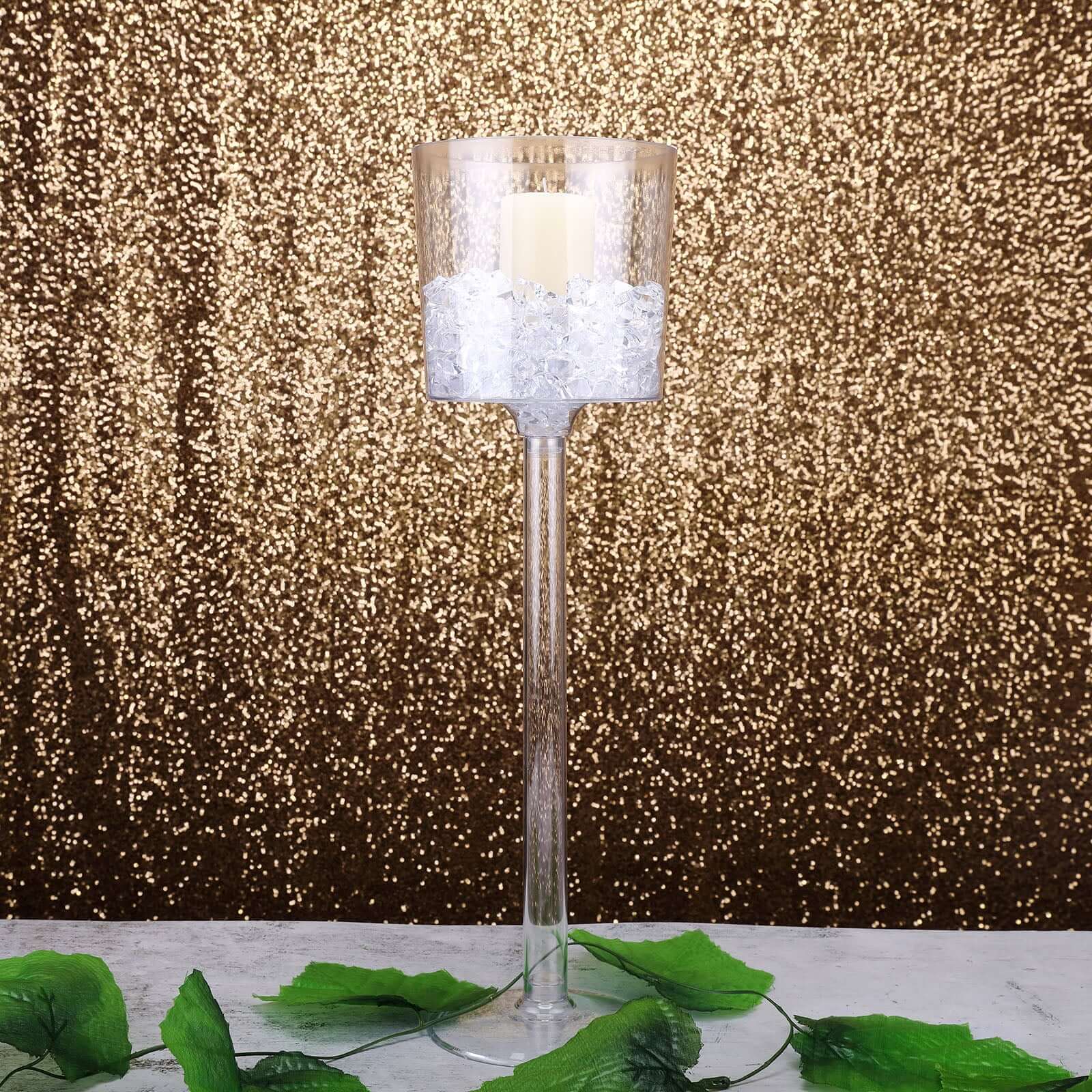4-Pack Plastic Flower Vases Cylinder Wine Cup Design 18" Clear - Fillable Long Stem Wedding Centerpieces - Image 10