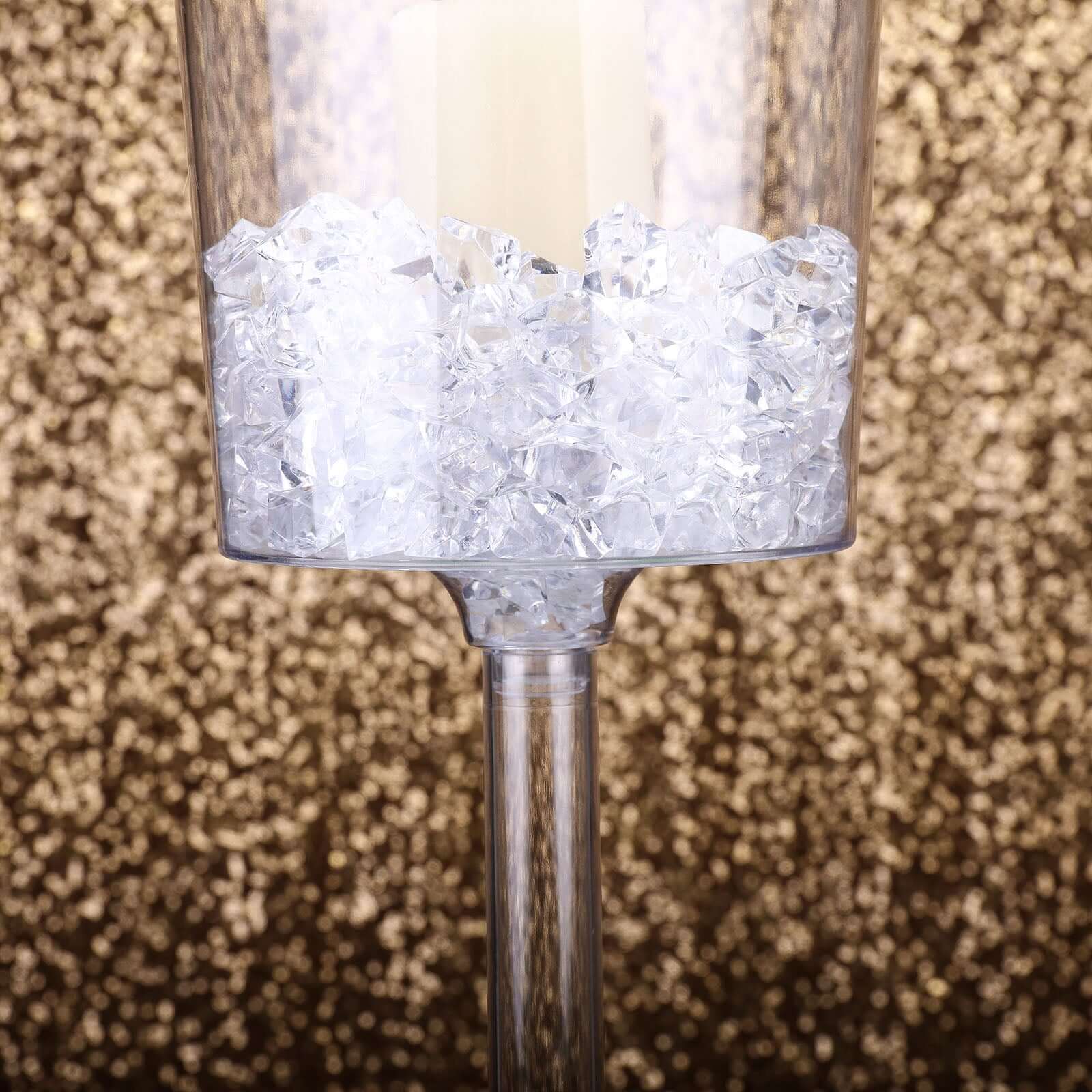 4-Pack Plastic Flower Vases Cylinder Wine Cup Design 18" Clear - Fillable Long Stem Wedding Centerpieces - Image 11