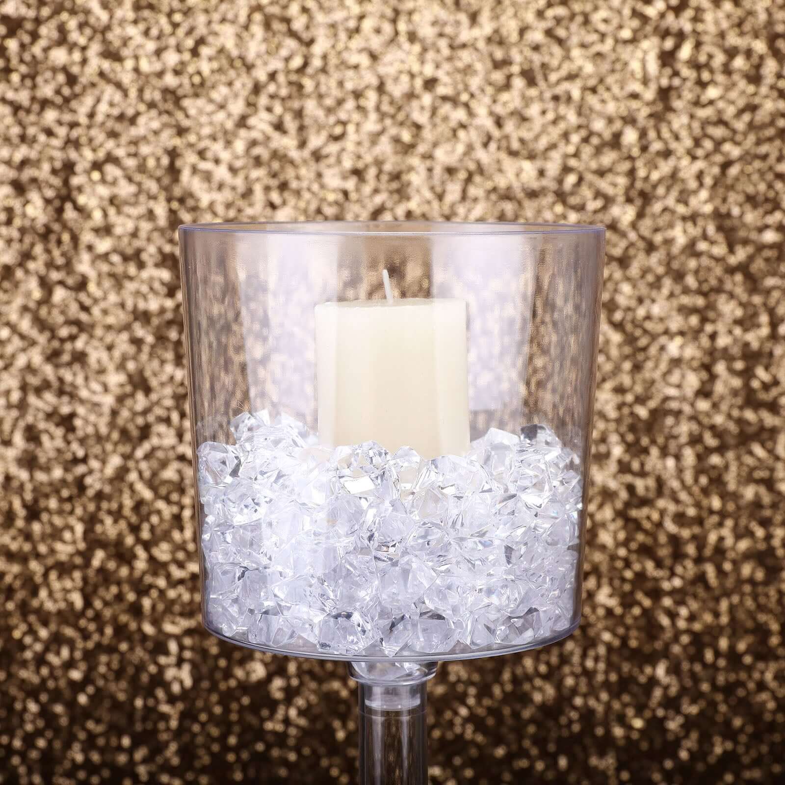 4-Pack Plastic Flower Vases Cylinder Wine Cup Design 18" Clear - Fillable Long Stem Wedding Centerpieces - Image 8