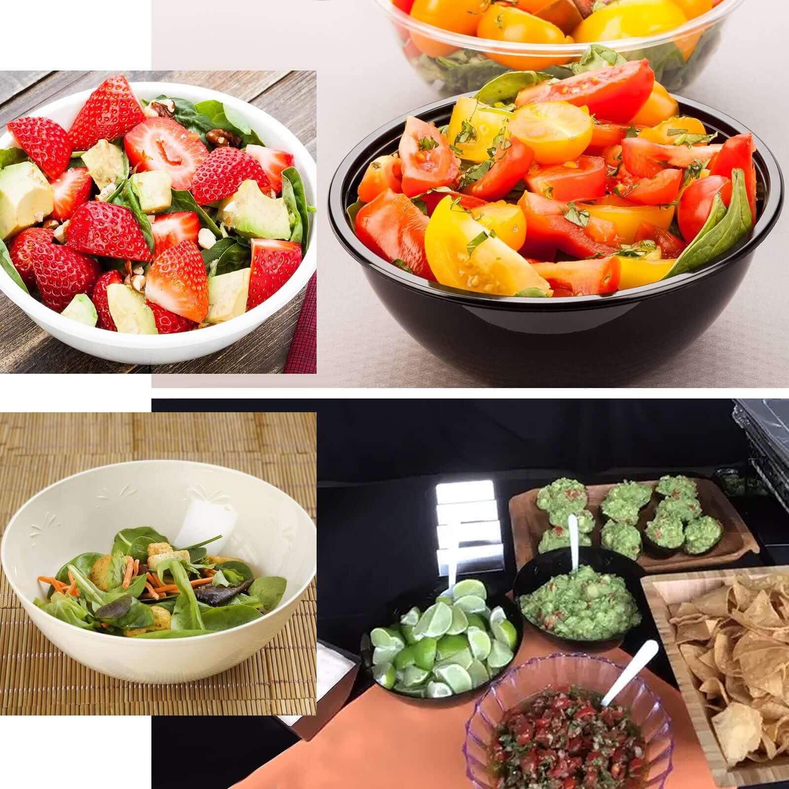 4-Pack Plastic Salad Bowls 32oz Clear - Medium Disposable Serving Dishes for Salads - Image 5