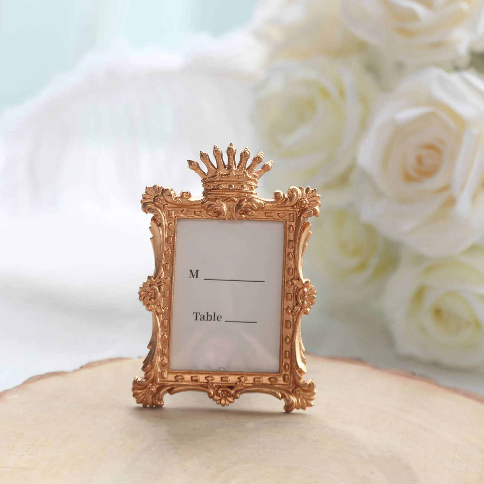 4-Pack Resin Picture Frames 4.5"x3" Vintage Crown Design Rectangle Gold - Mini Photo Frame Party Favors & Wedding Place Card Holders - Image 2
