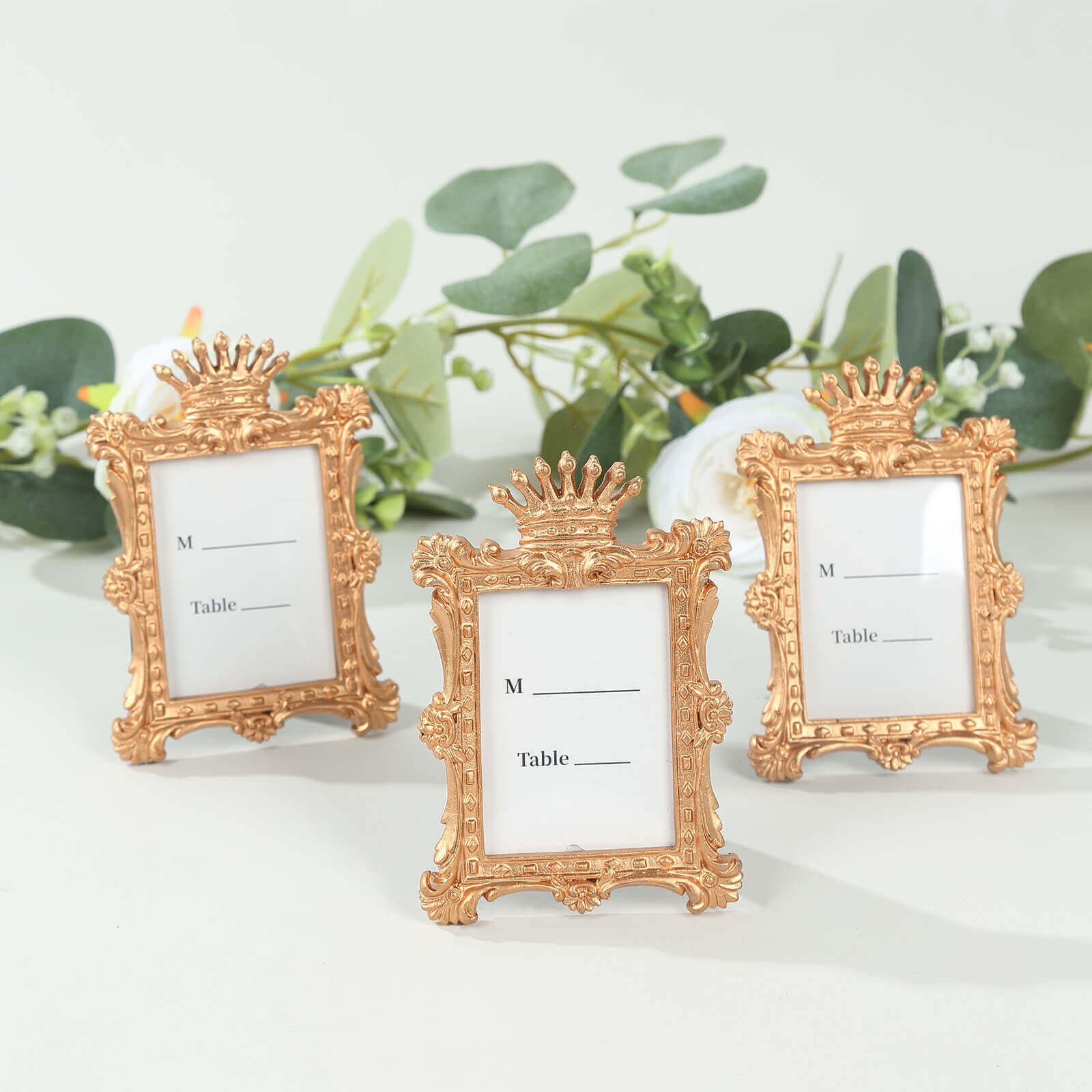 4-Pack Resin Picture Frames 4.5"x3" Vintage Crown Design Rectangle Gold - Mini Photo Frame Party Favors & Wedding Place Card Holders - Image 4