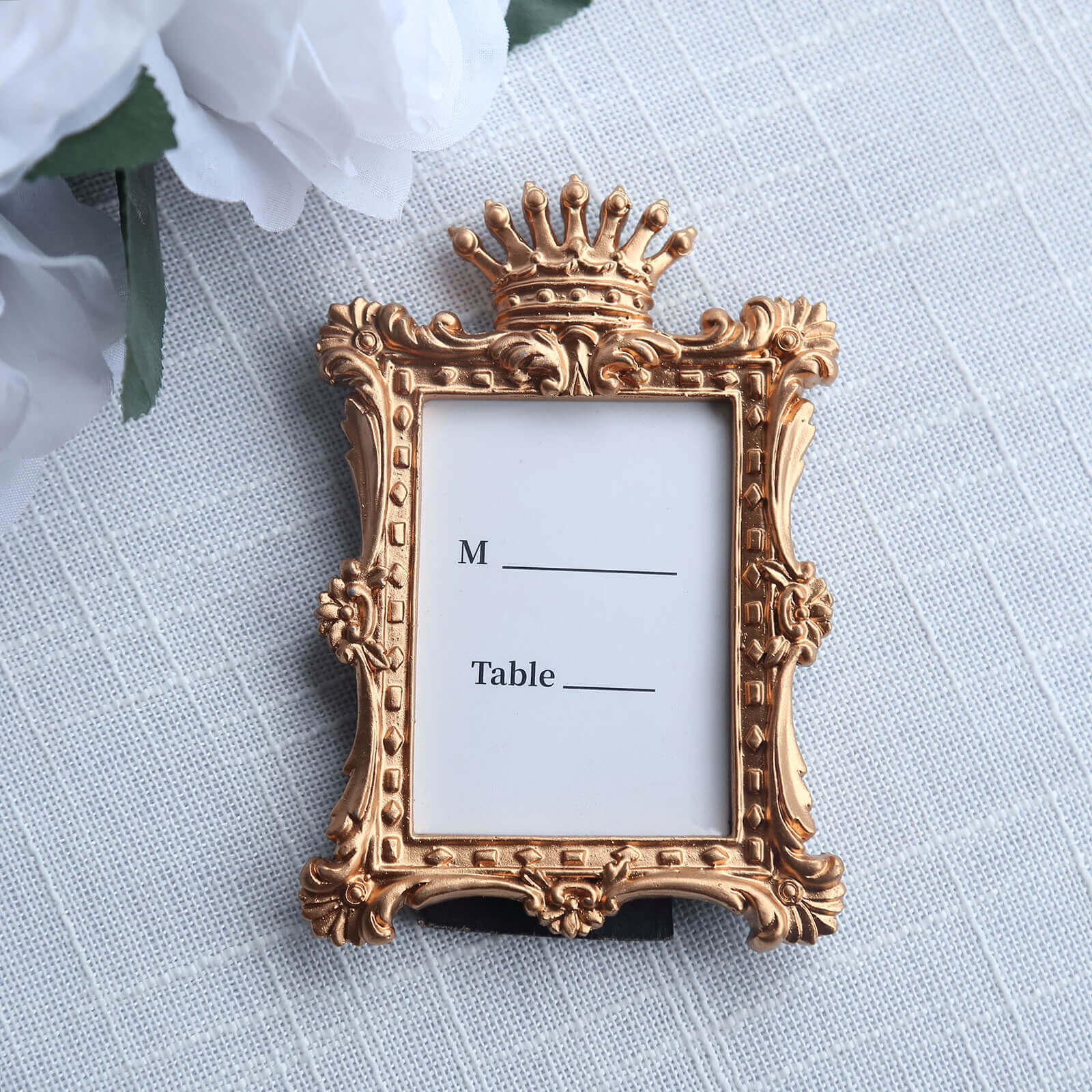4-Pack Resin Picture Frames 4.5"x3" Vintage Crown Design Rectangle Gold - Mini Photo Frame Party Favors & Wedding Place Card Holders - Image 5