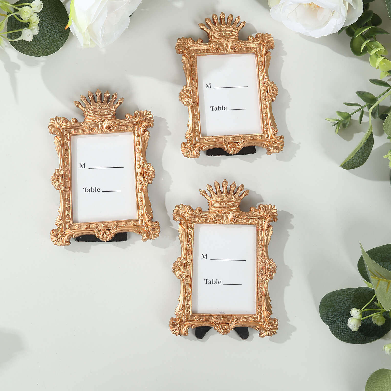 4-Pack Resin Picture Frames 4.5"x3" Vintage Crown Design Rectangle Gold - Mini Photo Frame Party Favors & Wedding Place Card Holders - Image 6