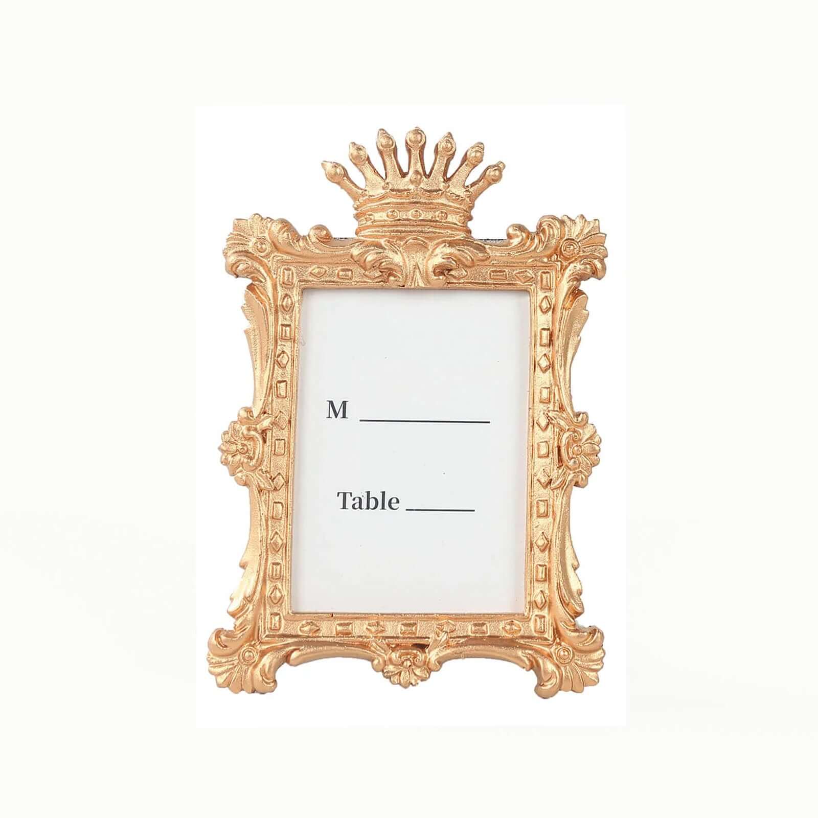4-Pack Resin Picture Frames 4.5"x3" Vintage Crown Design Rectangle Gold - Mini Photo Frame Party Favors & Wedding Place Card Holders - Image 7