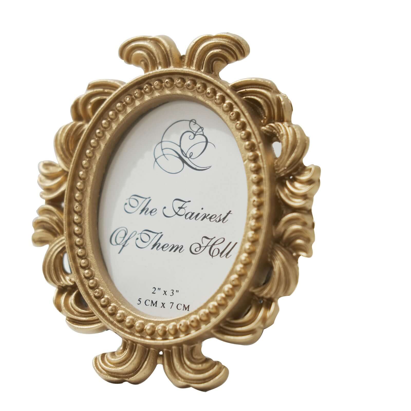 4-Pack Resin Picture Frames 4" Decorative Baroque Oval Design Gold - Beaded Party Favors & Place Card Holders - Image 7
