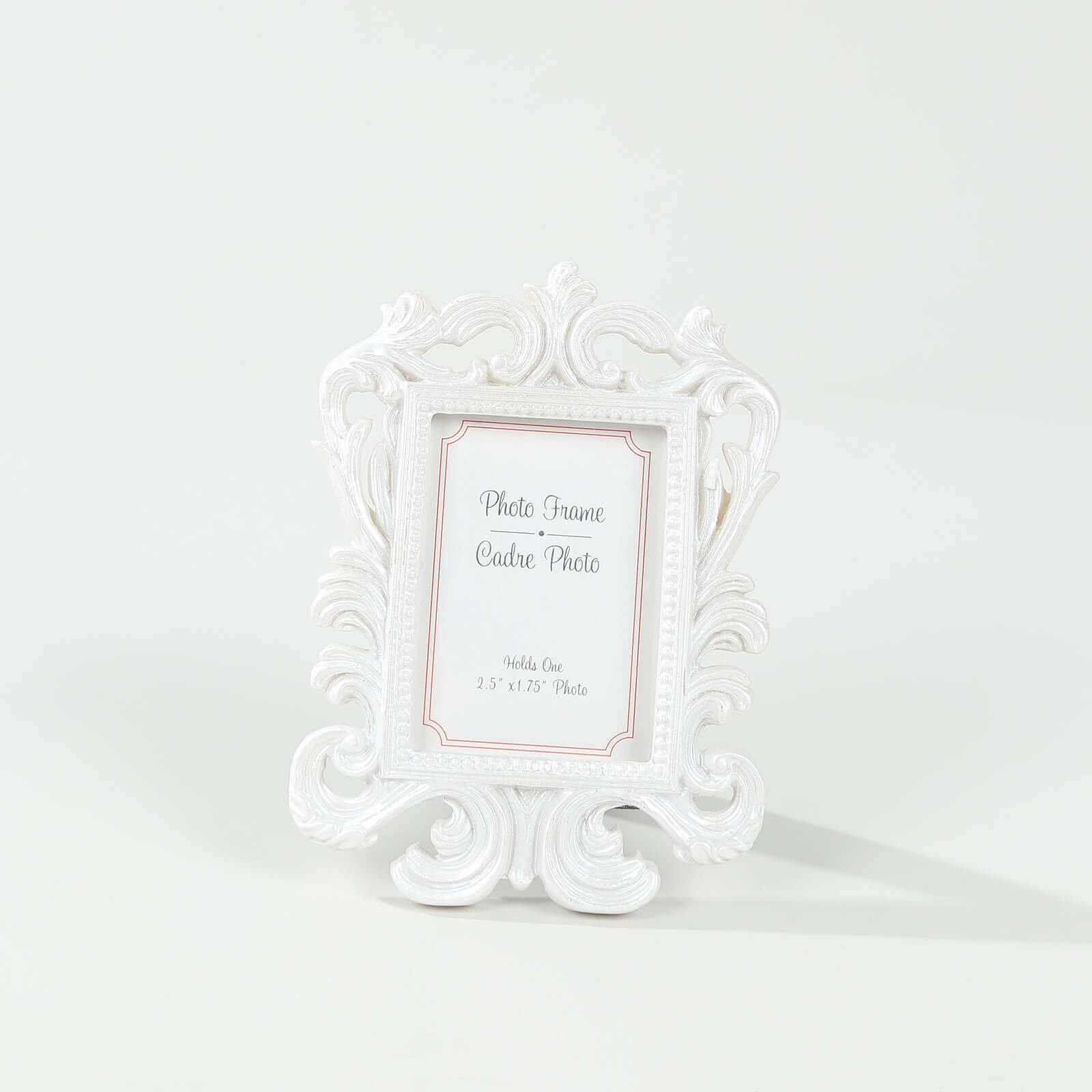 4-Pack Resin Picture Frames 4"x3" Vintage Baroque Design Rectangle White - Mini Photo Frame Party Favors & Wedding Place Card Holders - Image 10
