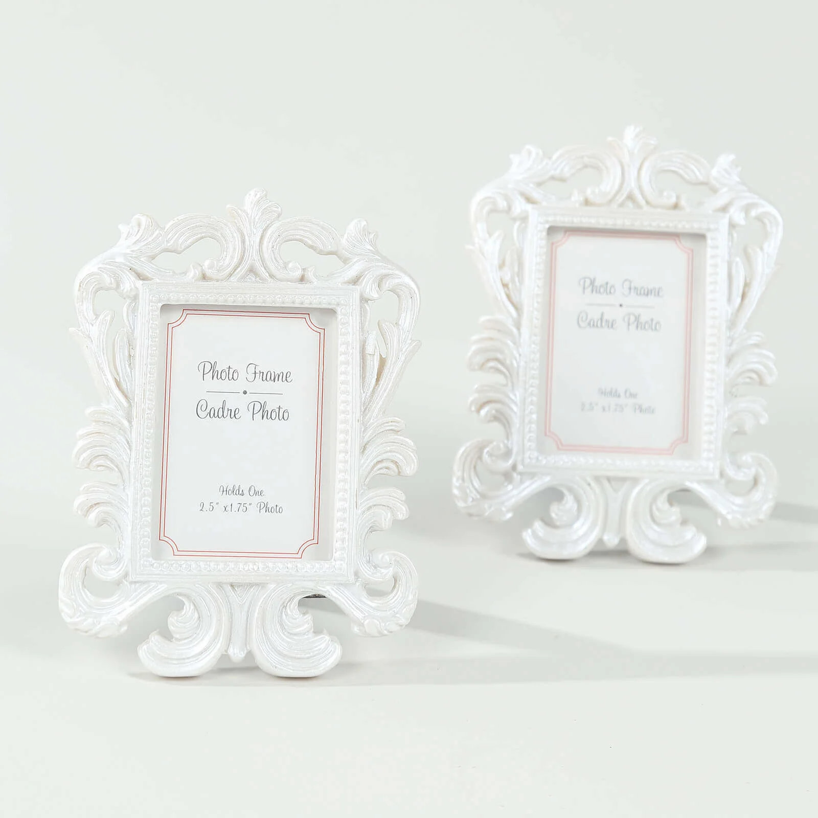 4-Pack Resin Picture Frames 4"x3" Vintage Baroque Design Rectangle White - Mini Photo Frame Party Favors & Wedding Place Card Holders - Image 8