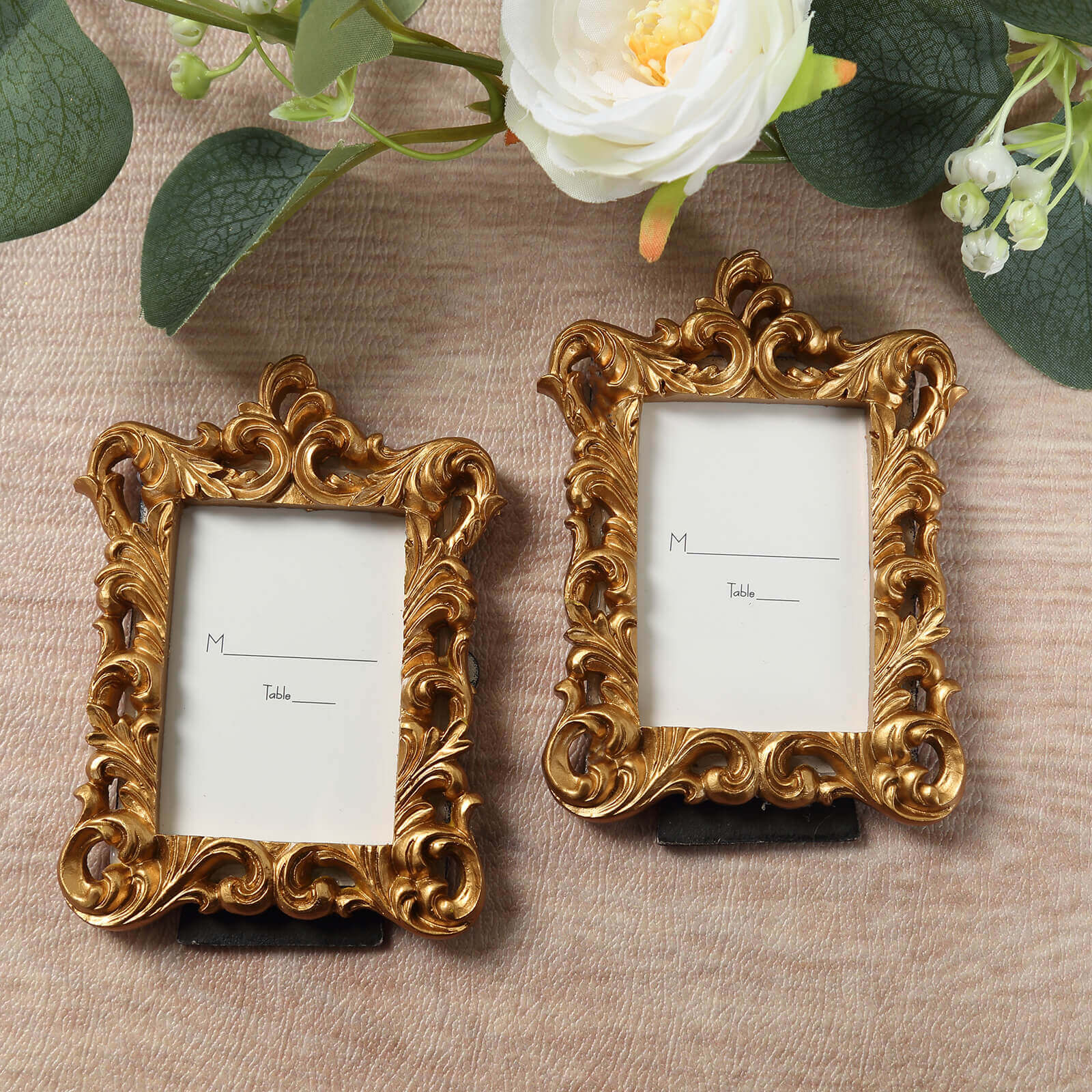 4-Pack Resin Picture Frames 4"x3" Vintage Ornate Design Rectangle Gold - Mini Photo Frame Party Favors & Wedding Place Card Holders - Image 7