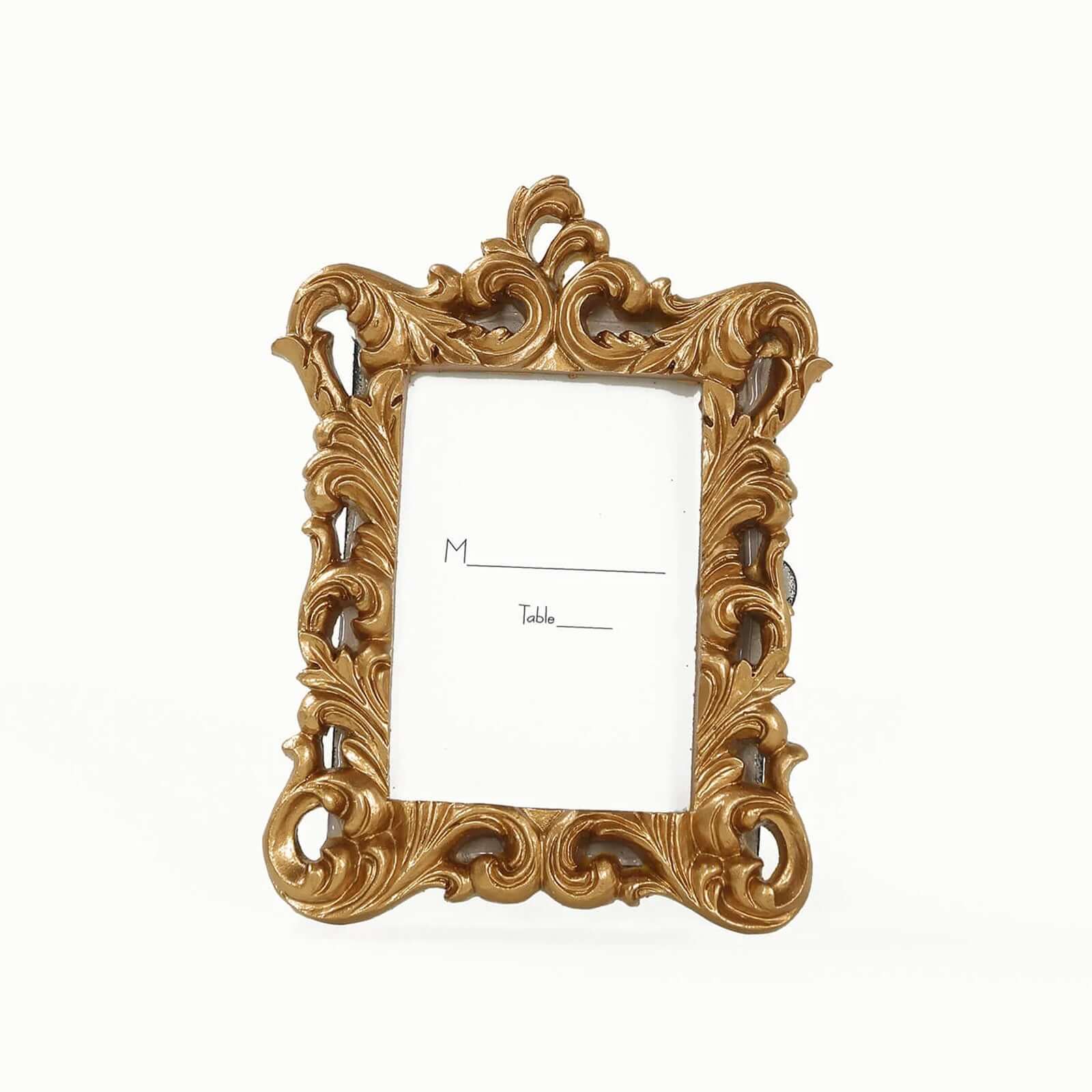 4-Pack Resin Picture Frames 4"x3" Vintage Ornate Design Rectangle Gold - Mini Photo Frame Party Favors & Wedding Place Card Holders - Image 8