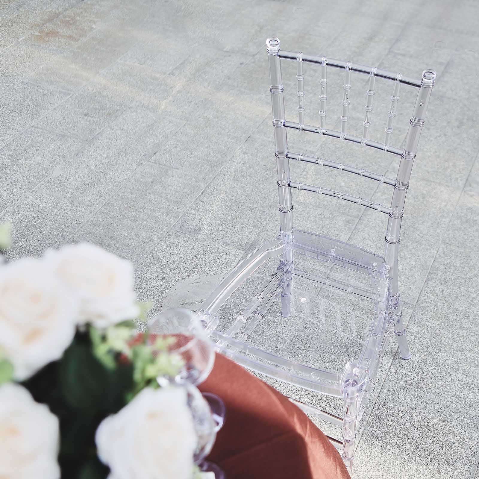 4 Pack Chiavari Chairs Transparent and Stackable Clear - Sleek Armless Design for Weddings & Gatherings - Image 7